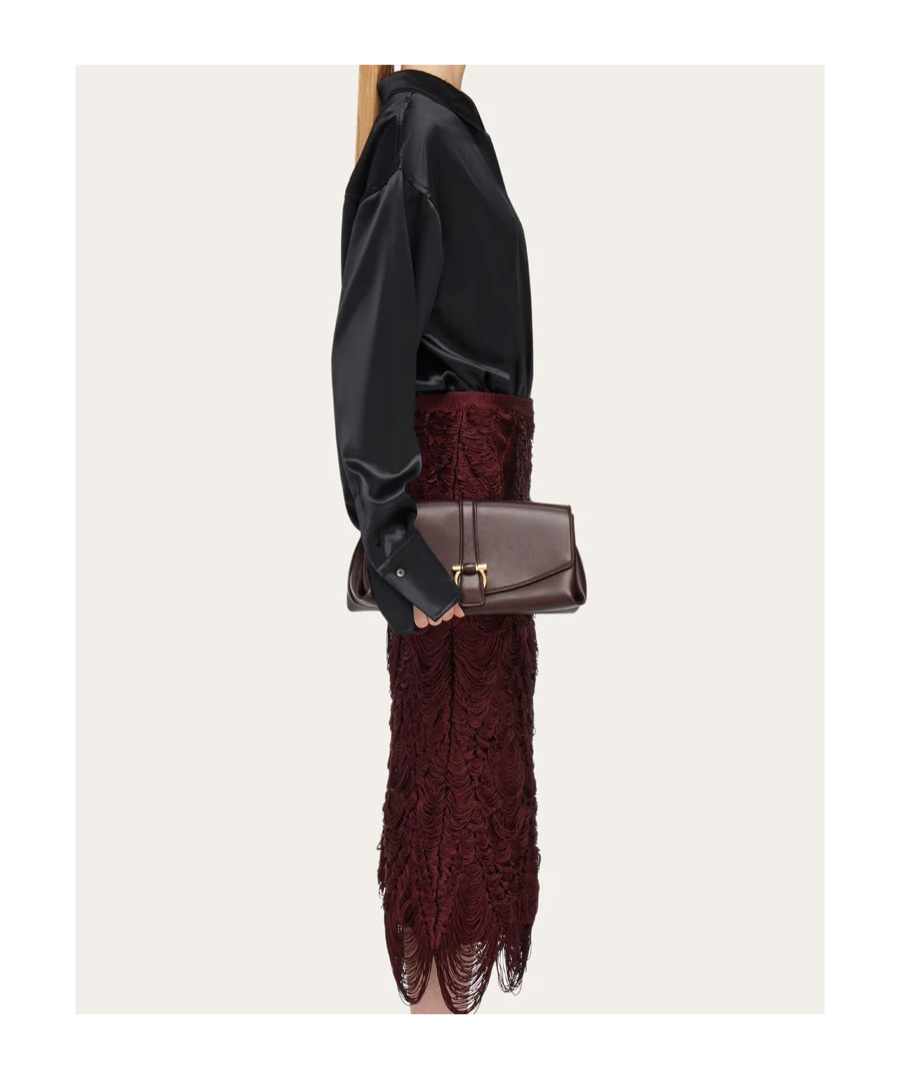 Shop Ferragamo Salvatore Foldover Top Medium Shoulder Bag In Black