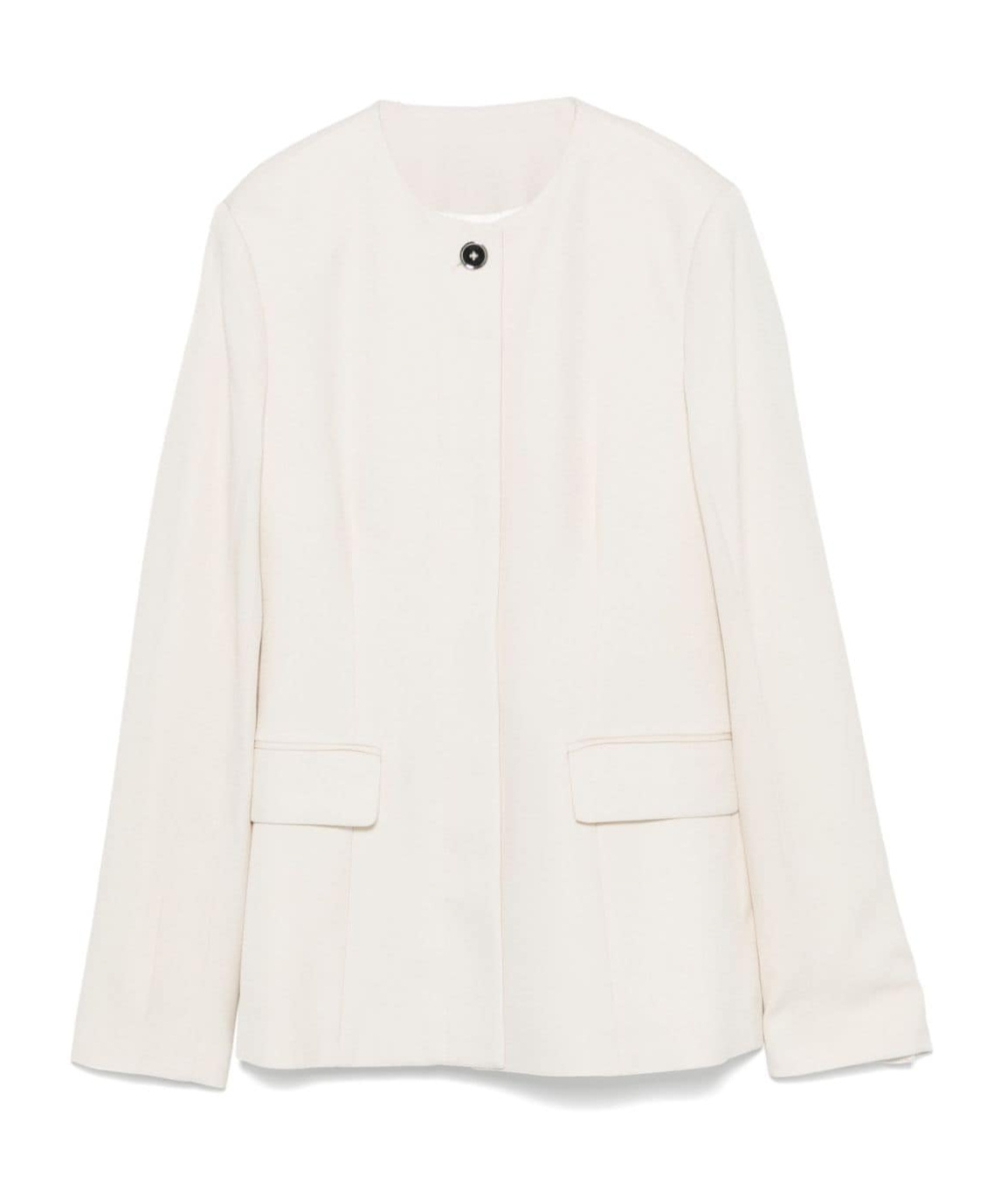 Totême Off-white Collarless Cinched Jacket In White