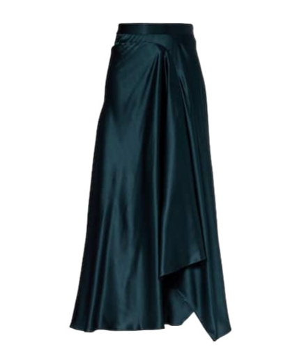 Roksanda Asha Asymmetric Silk Satin Maxi Skirt In Green