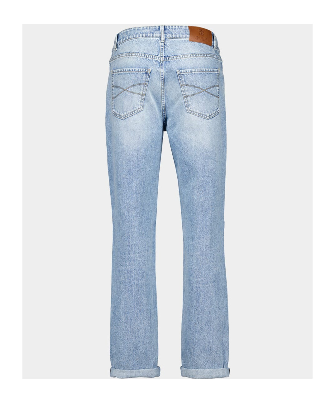 Brunello Cucinelli Logo-stitched Tapered Jeans In Blue