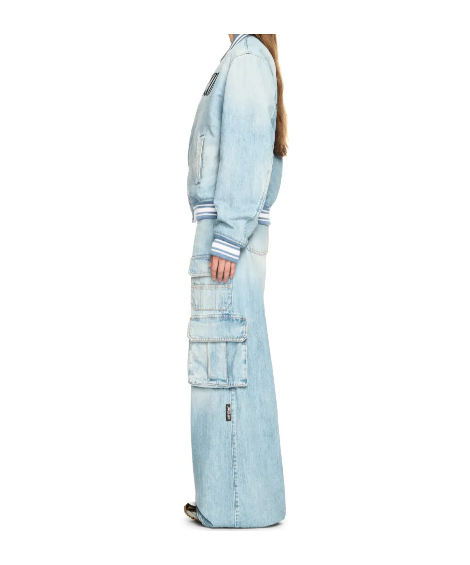 Off-white Denim Bomber Jacket In Blue