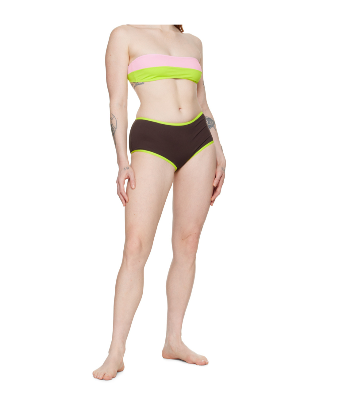 Gimaguas Pink & Green Lanai Bikini Top In Pink