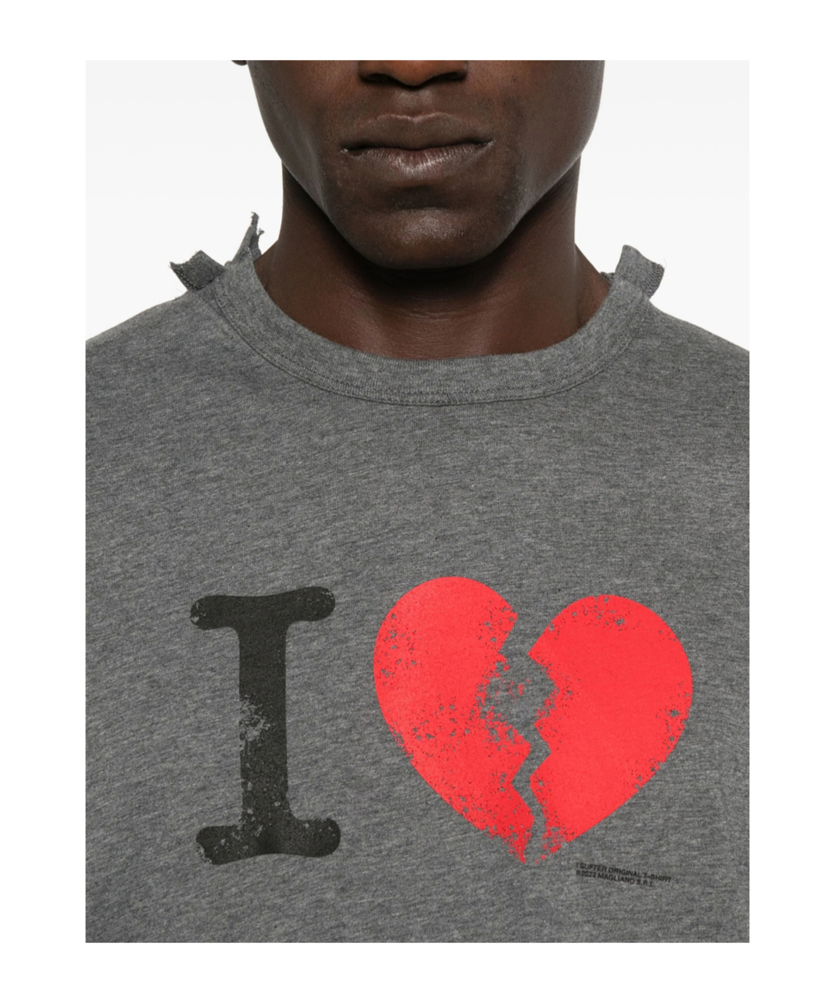 Magliano Graphic Print Short Sleeve Crew Neck T-shirt In Gray