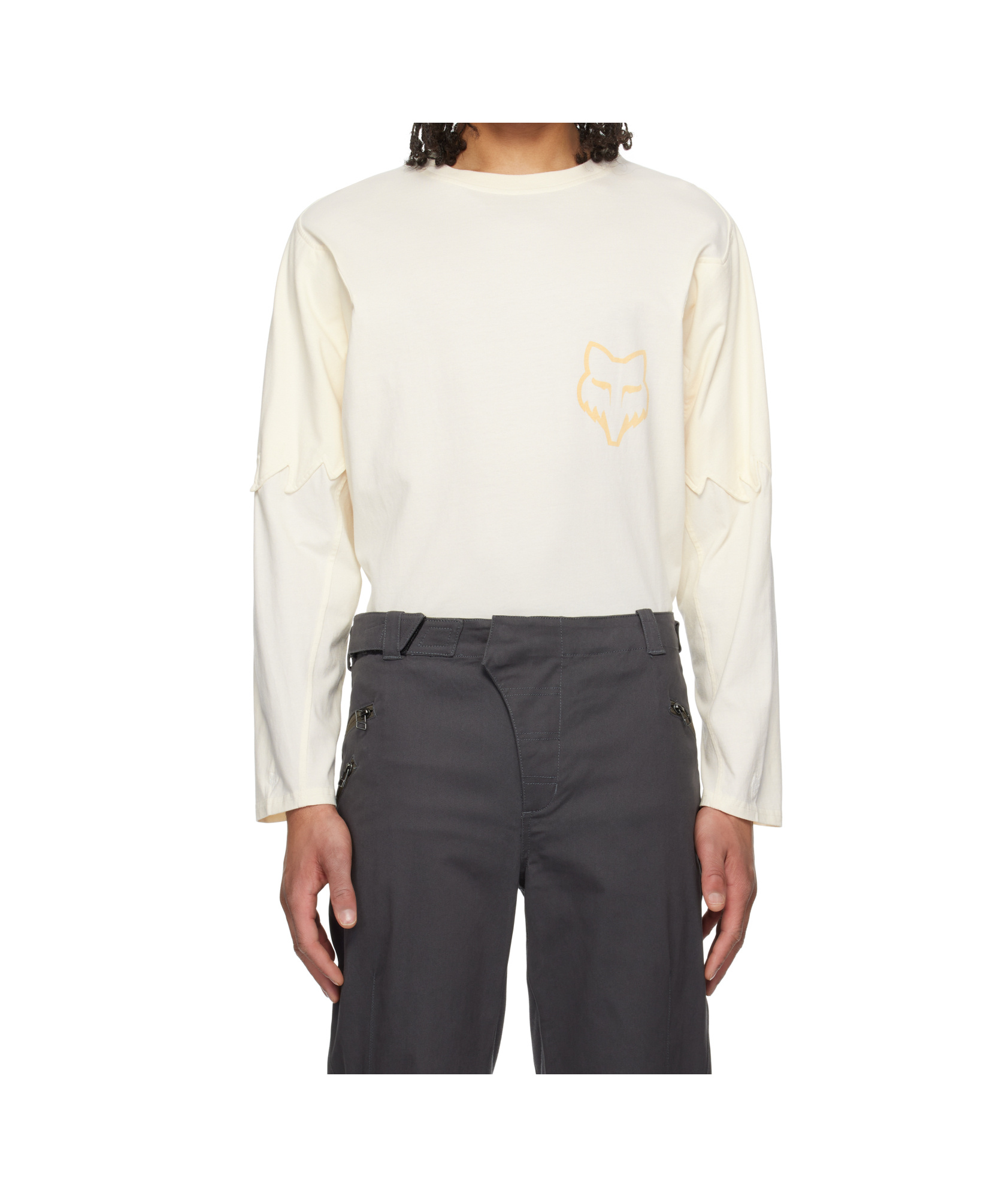 Kiko Kostadinov Off-white Fox Racing Edition Fox Long Sleeve T-shirt In White