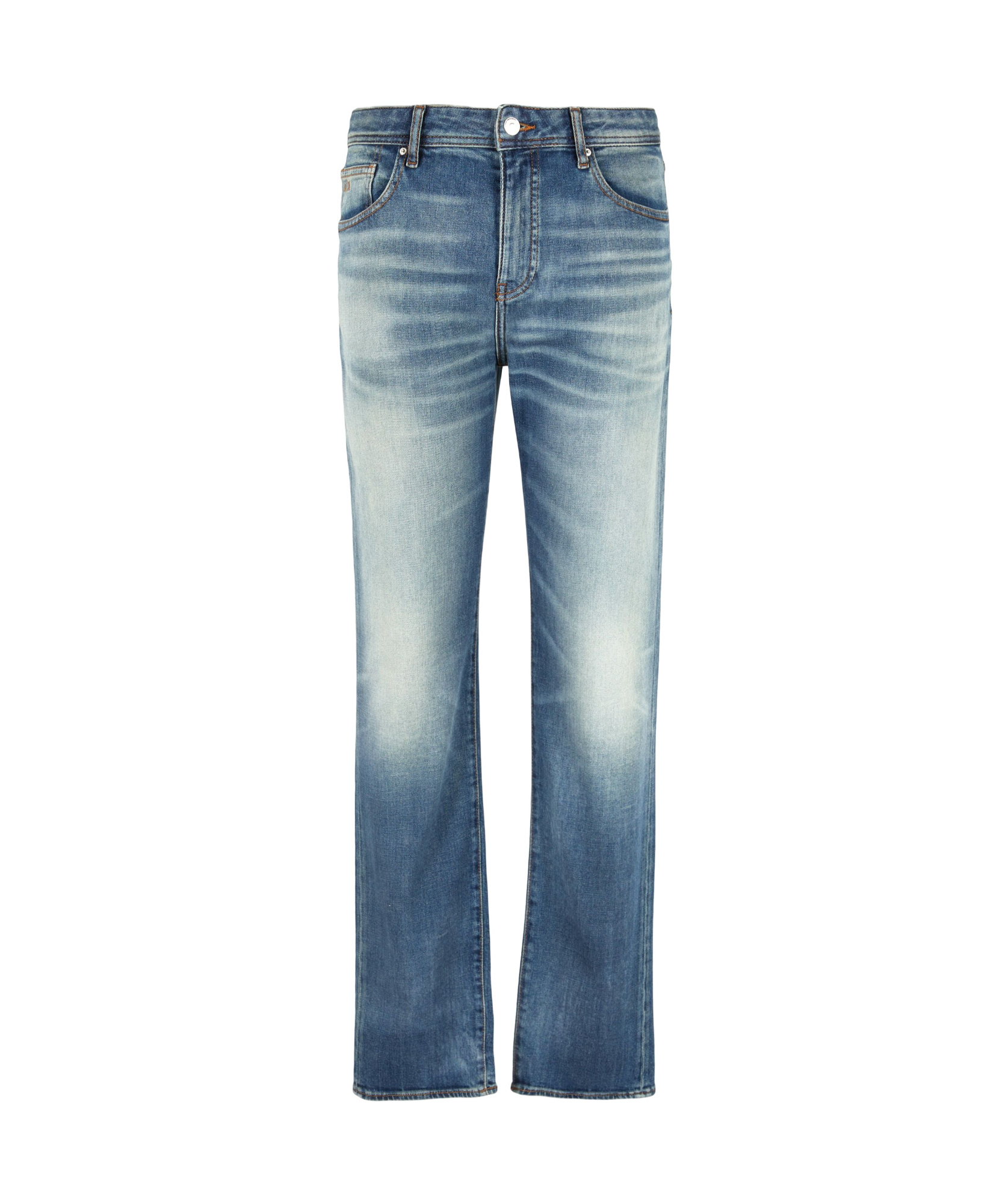 Armani Exchange Logo Denim Trousers In Blue