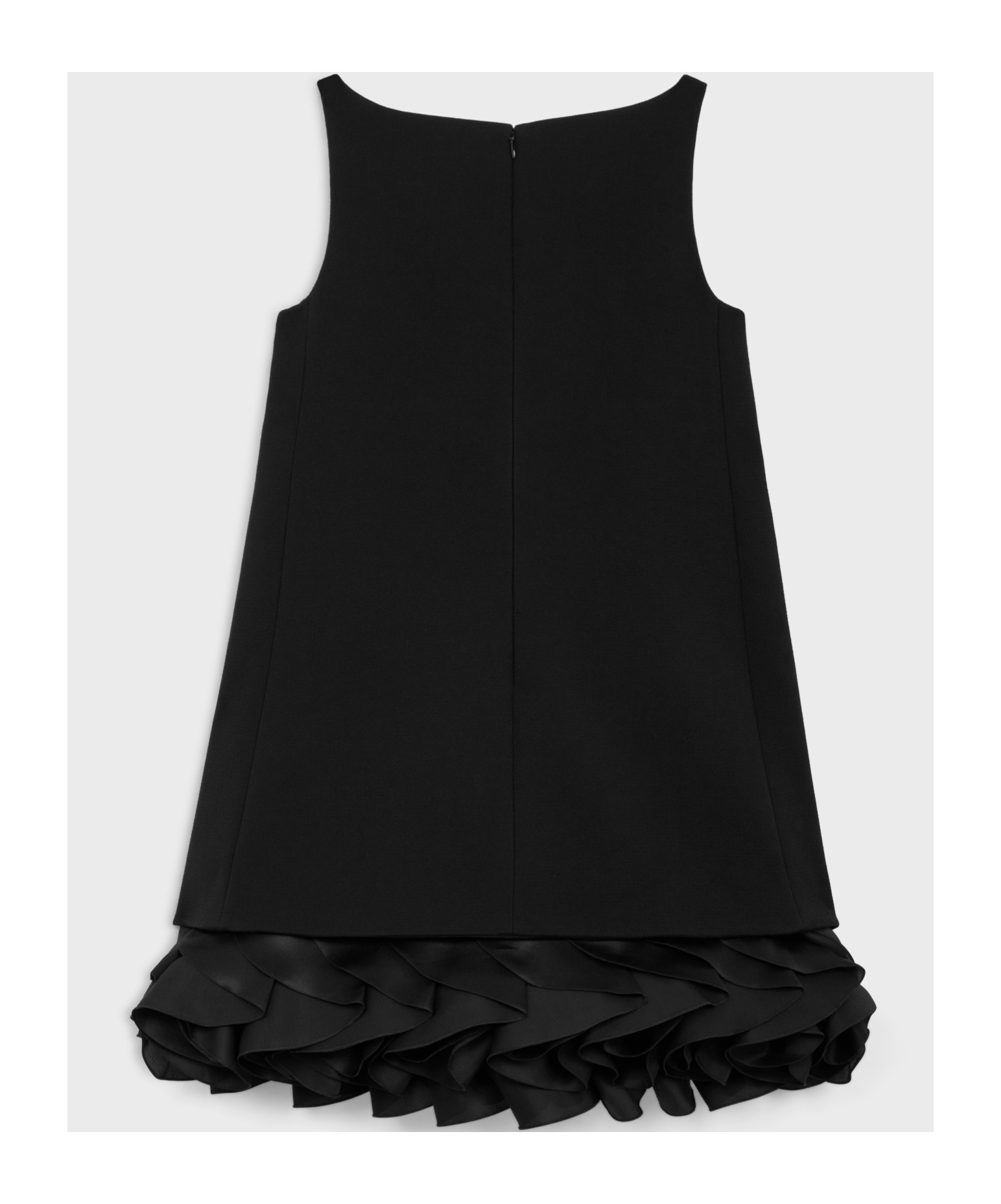 Celine Bouquet Mini Dress In Gauffered Double Wool In Black