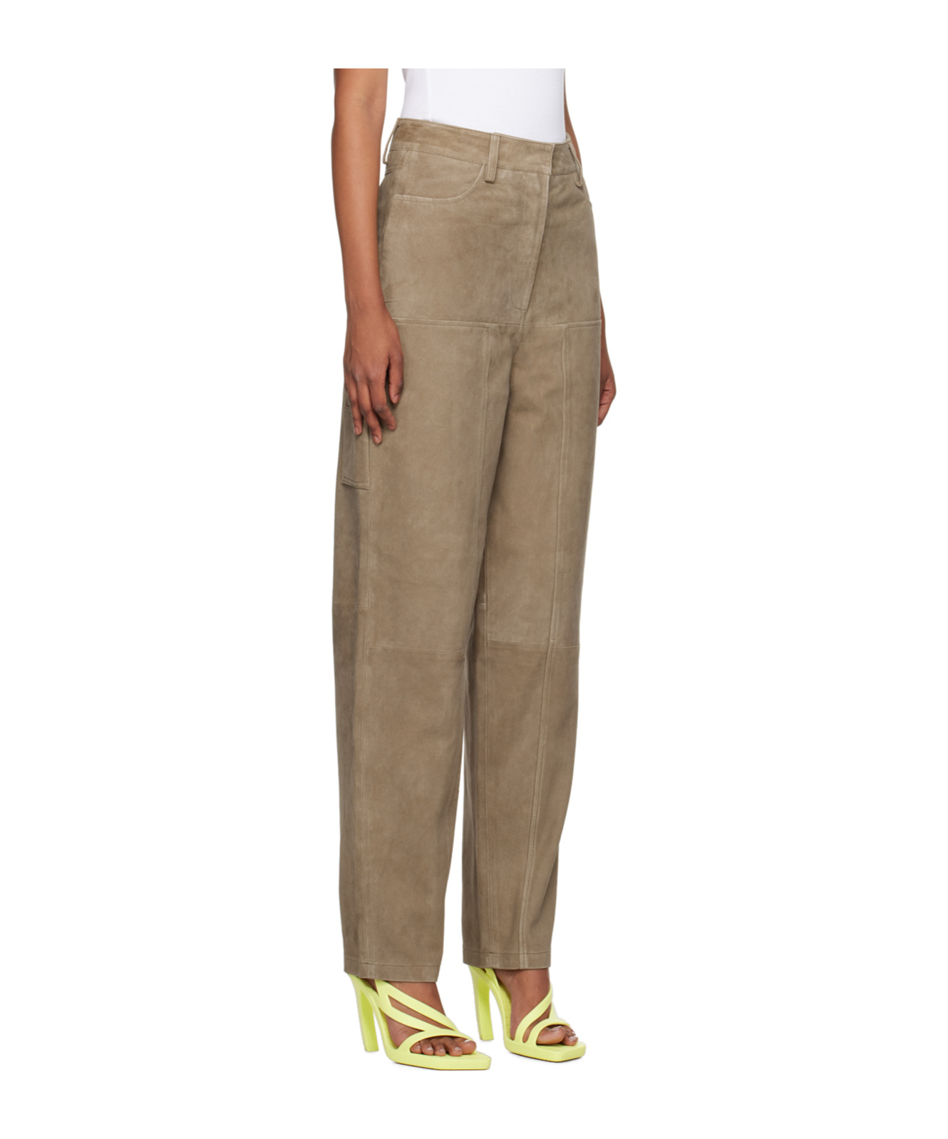 Remain Birger Christensen Stitched Waist Loop Casual Pants In Brown