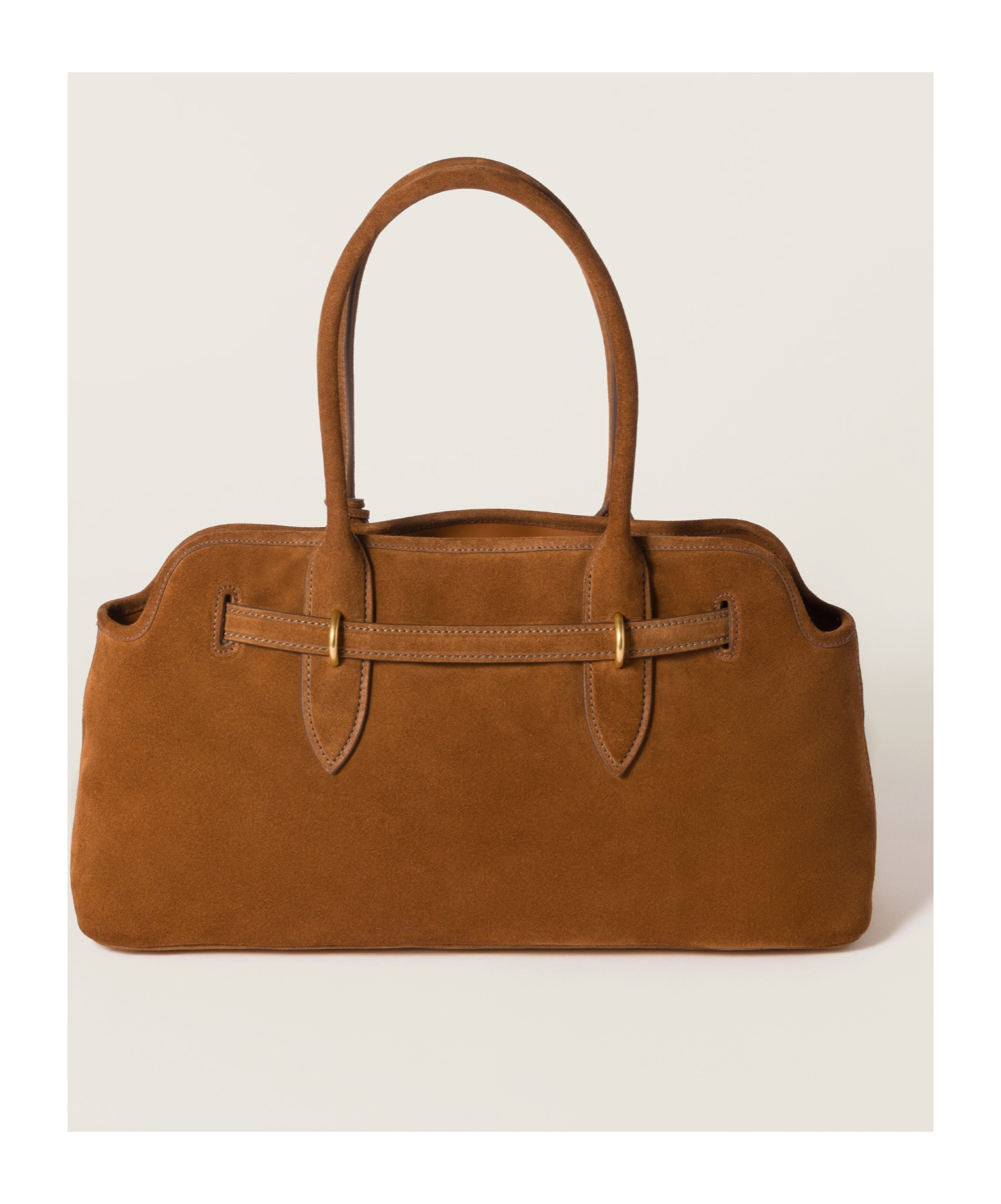 Miu Miu Suede Aventure Top-handle Bag In Oak