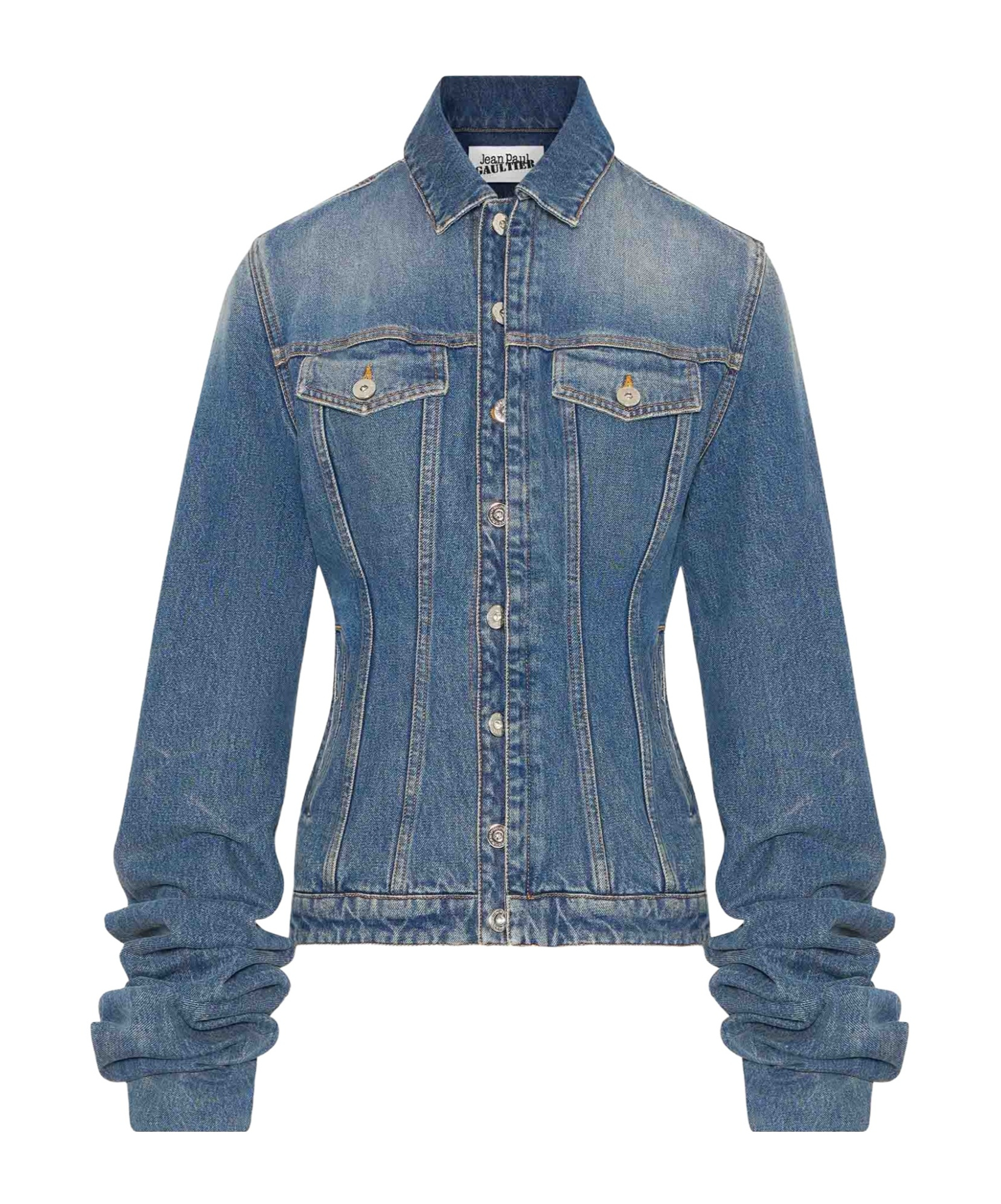 Jean Paul Gaultier The Blue Denim Jacket With Oversized Sleeves Jacket In Blue