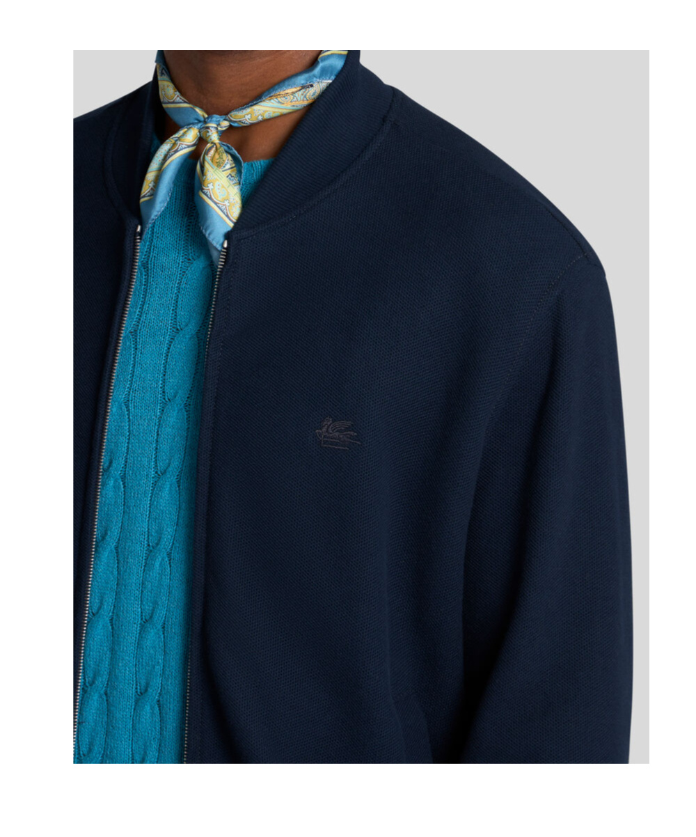 Etro Embroidered Logo Bomber Jacket In Black