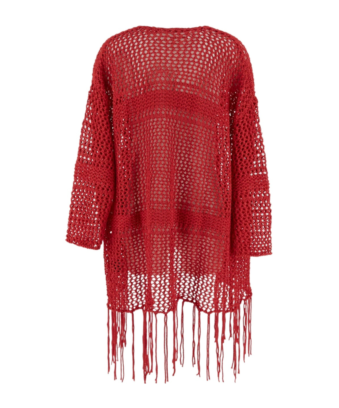 Laneus Openwork Cardigan With Fringe At The Hem