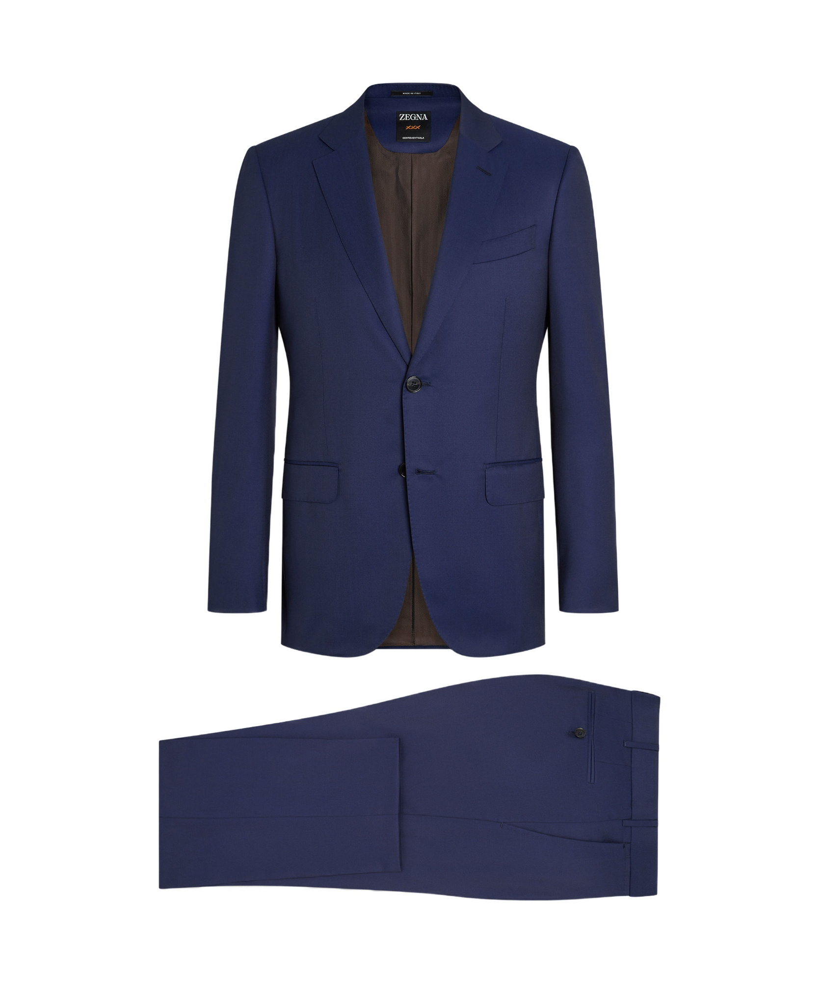 Zegna Centoventimila Single-breasted Wool Suit In Blue
