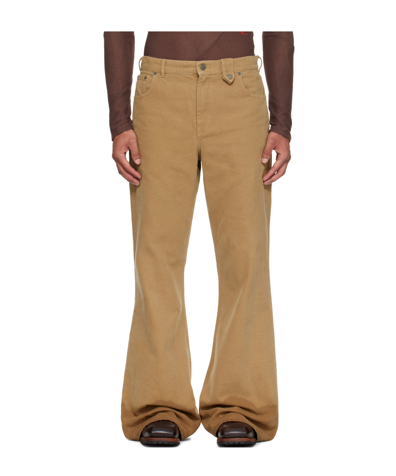 Egonlab Samy Wide Leg Jeans In Brown