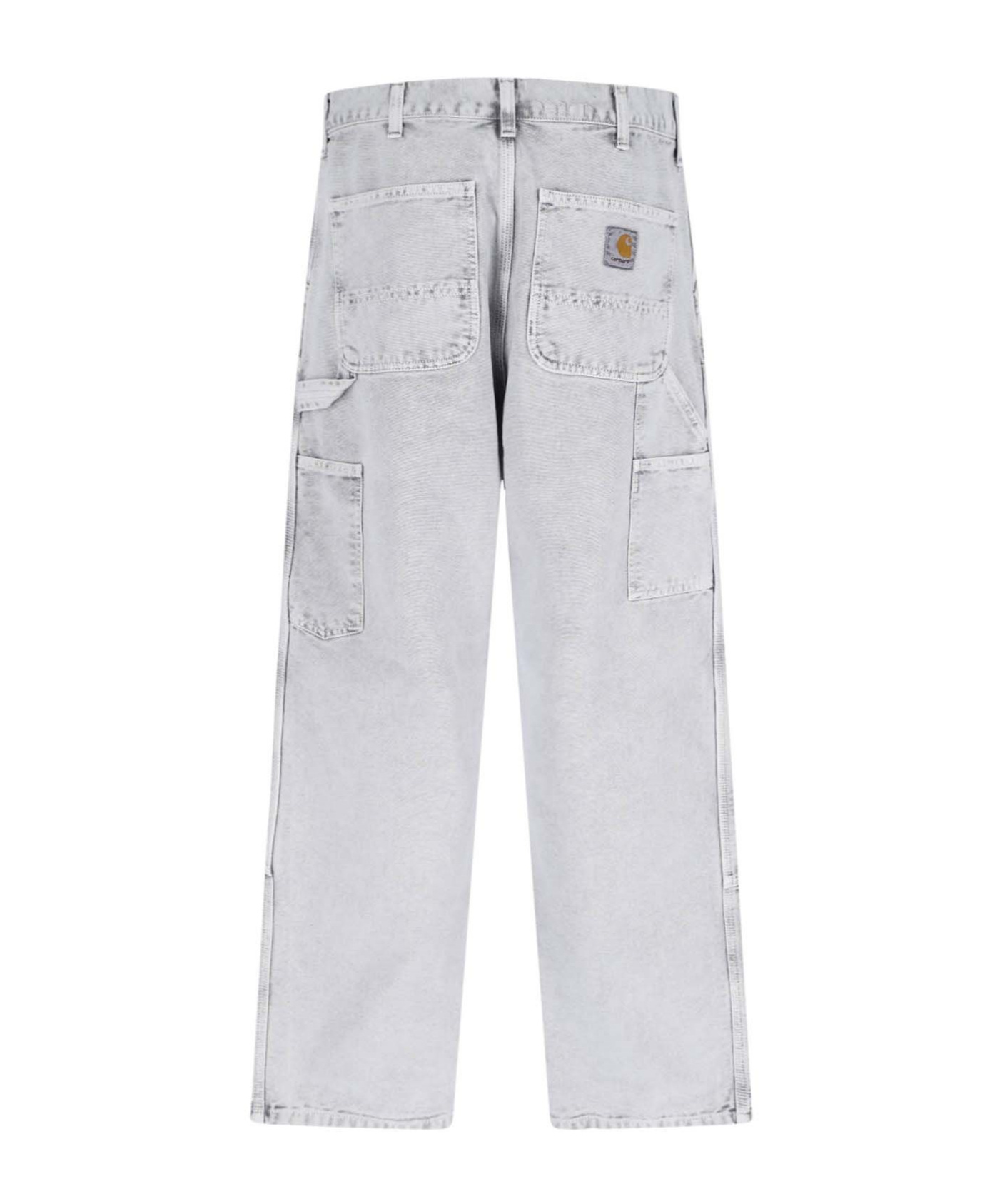Carhartt Work In Progress Double Knee Organic Cotton Canvas Carpenter Pants In Blue
