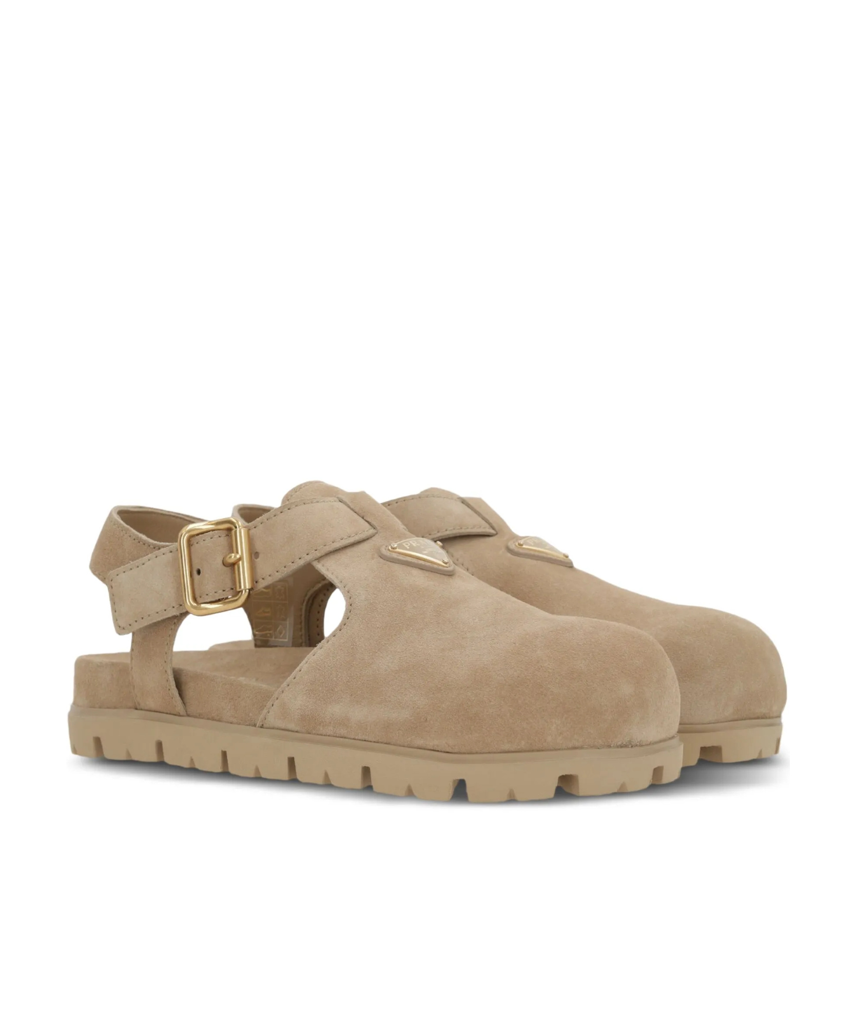 Prada Suede Sandals In Brown