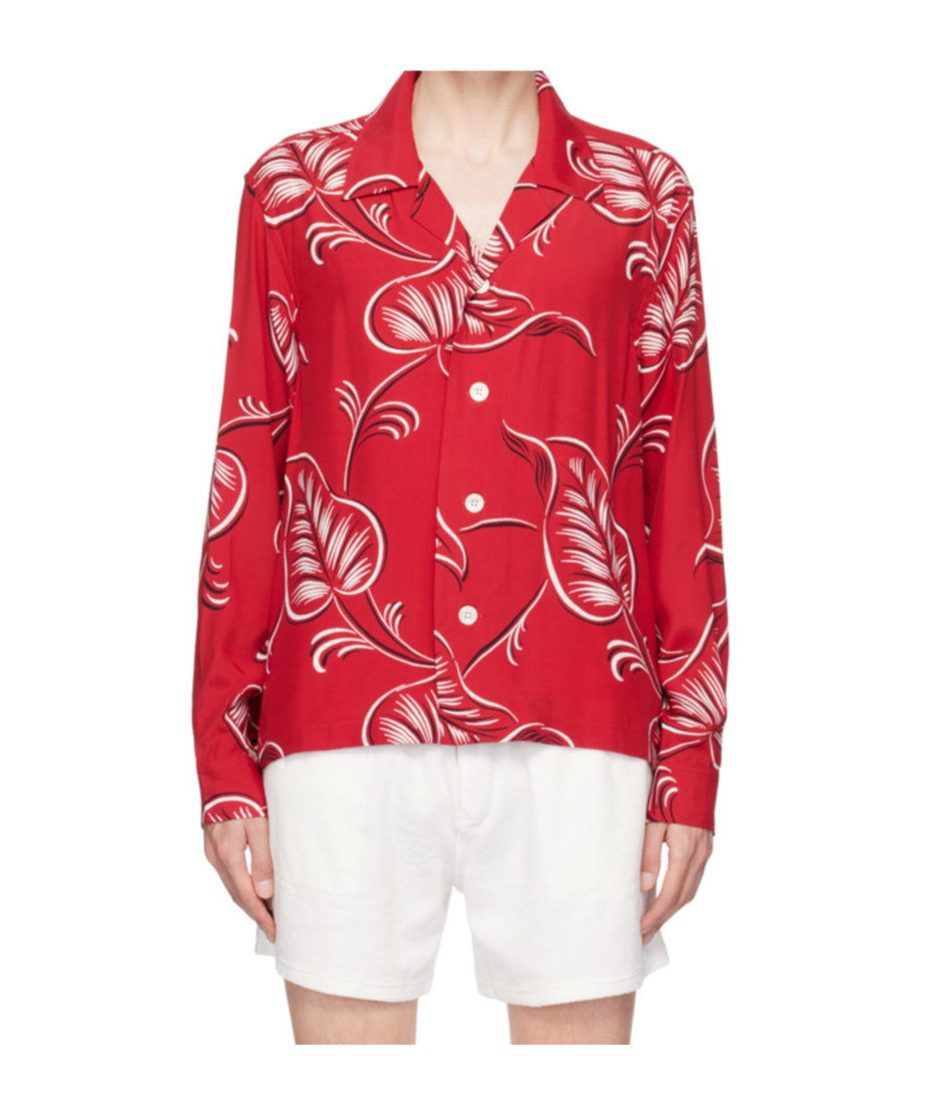 Bode Red Creeping Begonia Shirt In Red