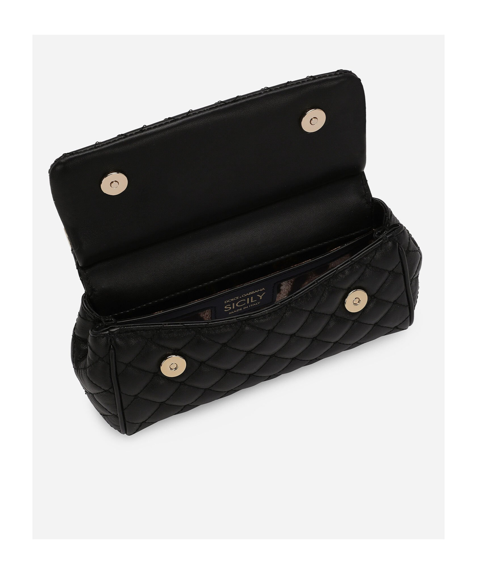 Dolce & Gabbana Elongated Sicily Cross Body Bag In Black
