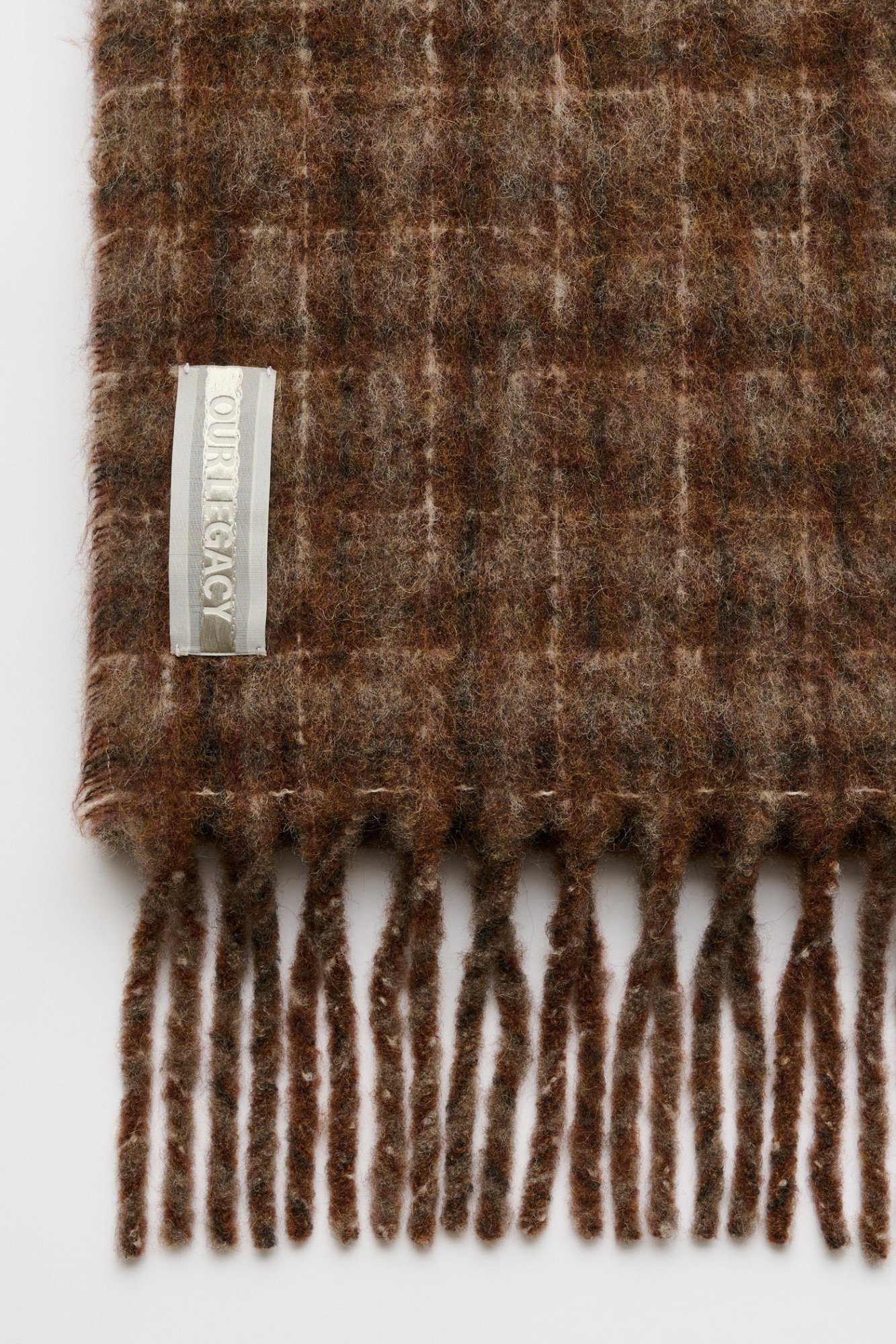 Our Legacy Dorf Check Fuzzy Alpaca In Brown