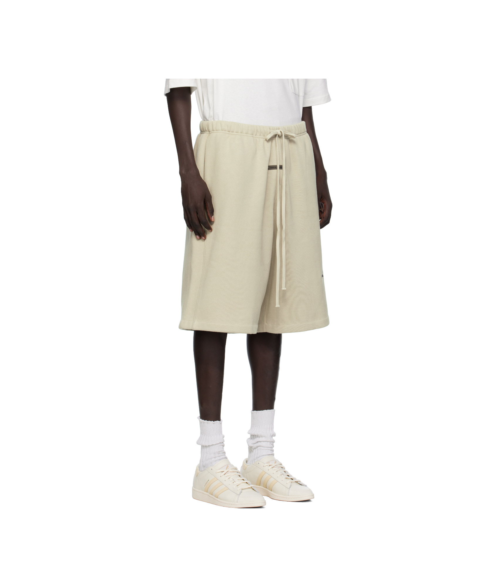 Essentials Elastic Waistband Shorts In Brown