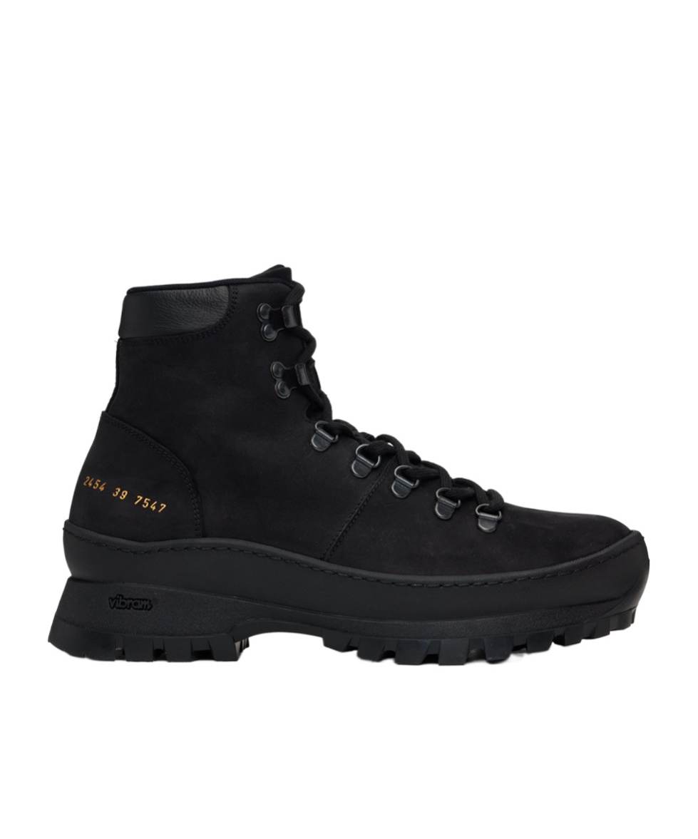 Common Projects Front Lacing Ankle Boots In Black