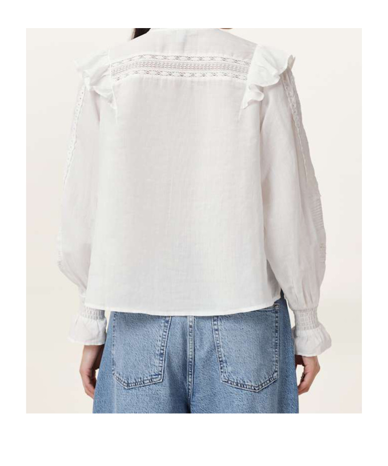 Allsaints Heather Ruffled Top In Red