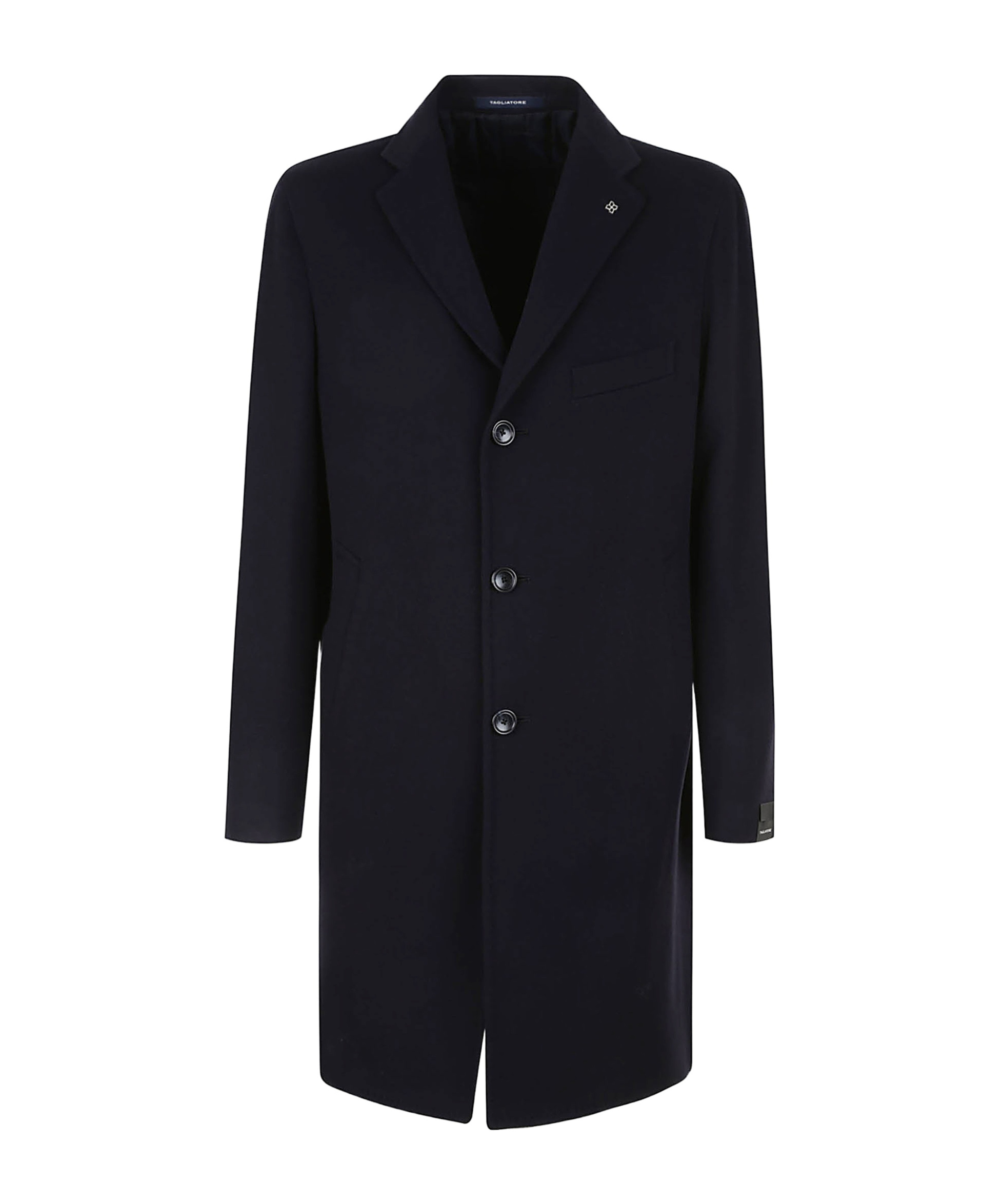 Tagliatore Single-breasted Coat Featuring Back Vent In Black