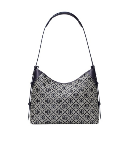 Tory Burch Shoulder Bag With Adaptable Strap And Logo Pattern In Blue