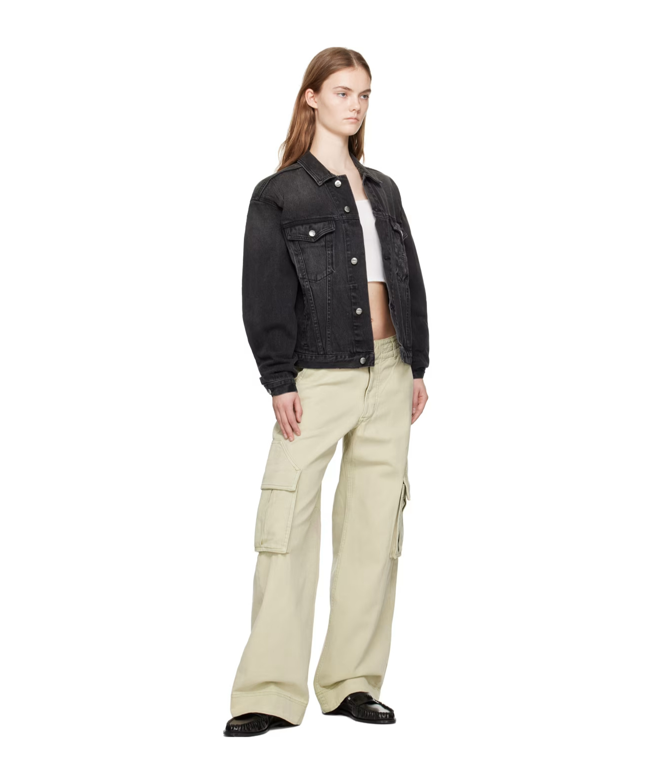 Rhude Beige Faded Cargo Pants In Nude