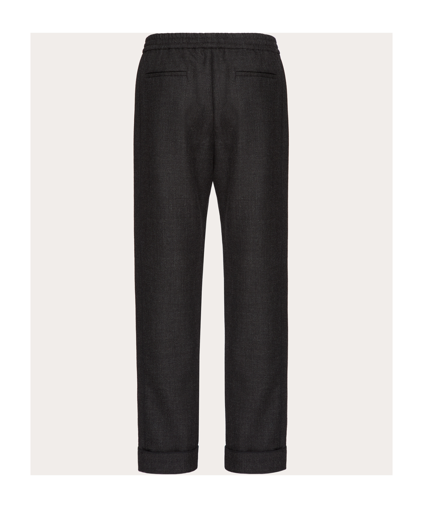 Valentino Black Wool Jeans & Pant In Gray