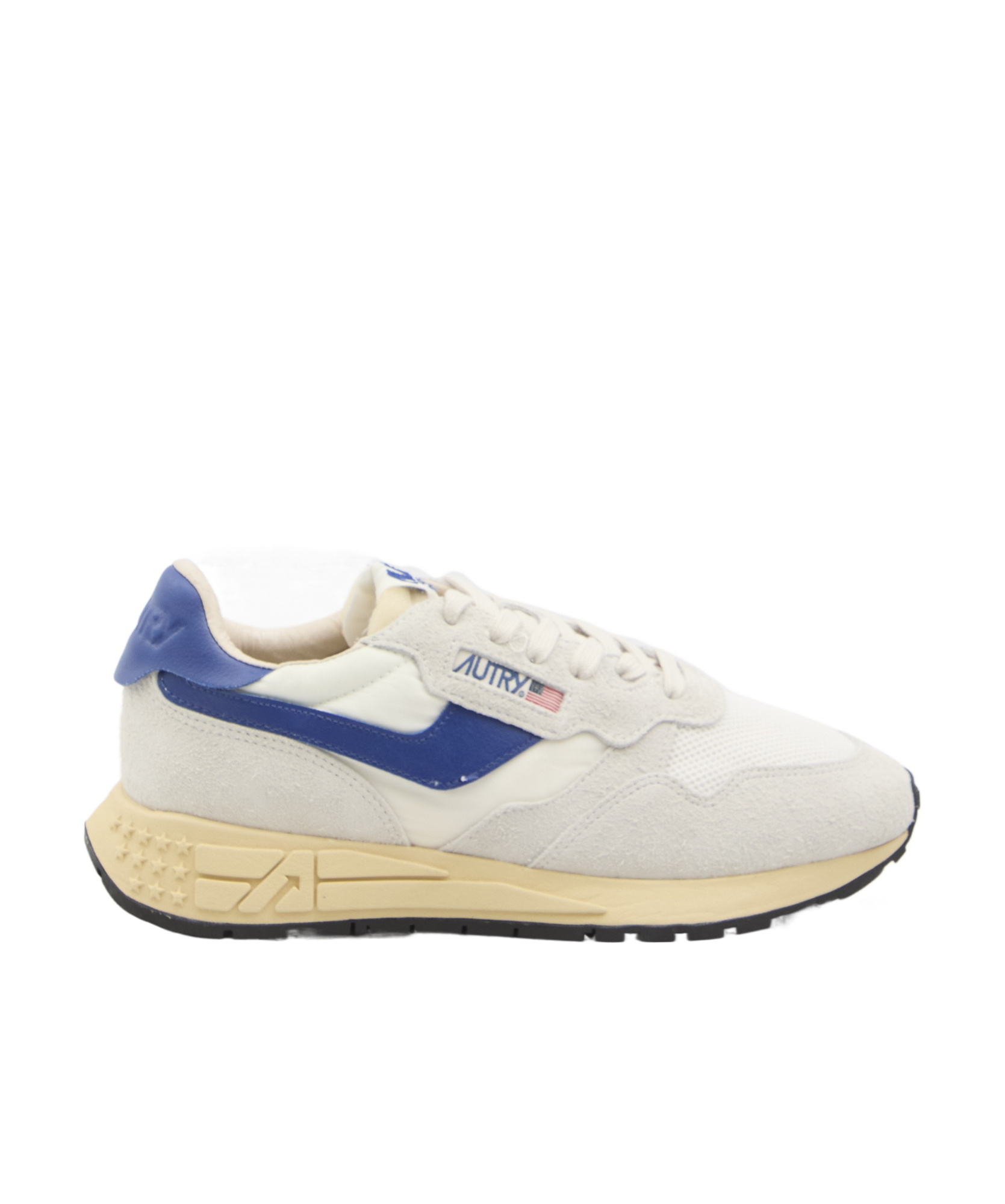 Autry 'reelwind Super Vintage' Grey Sneakers With Logo Patch On The Tongue And Contrasting Heel In White