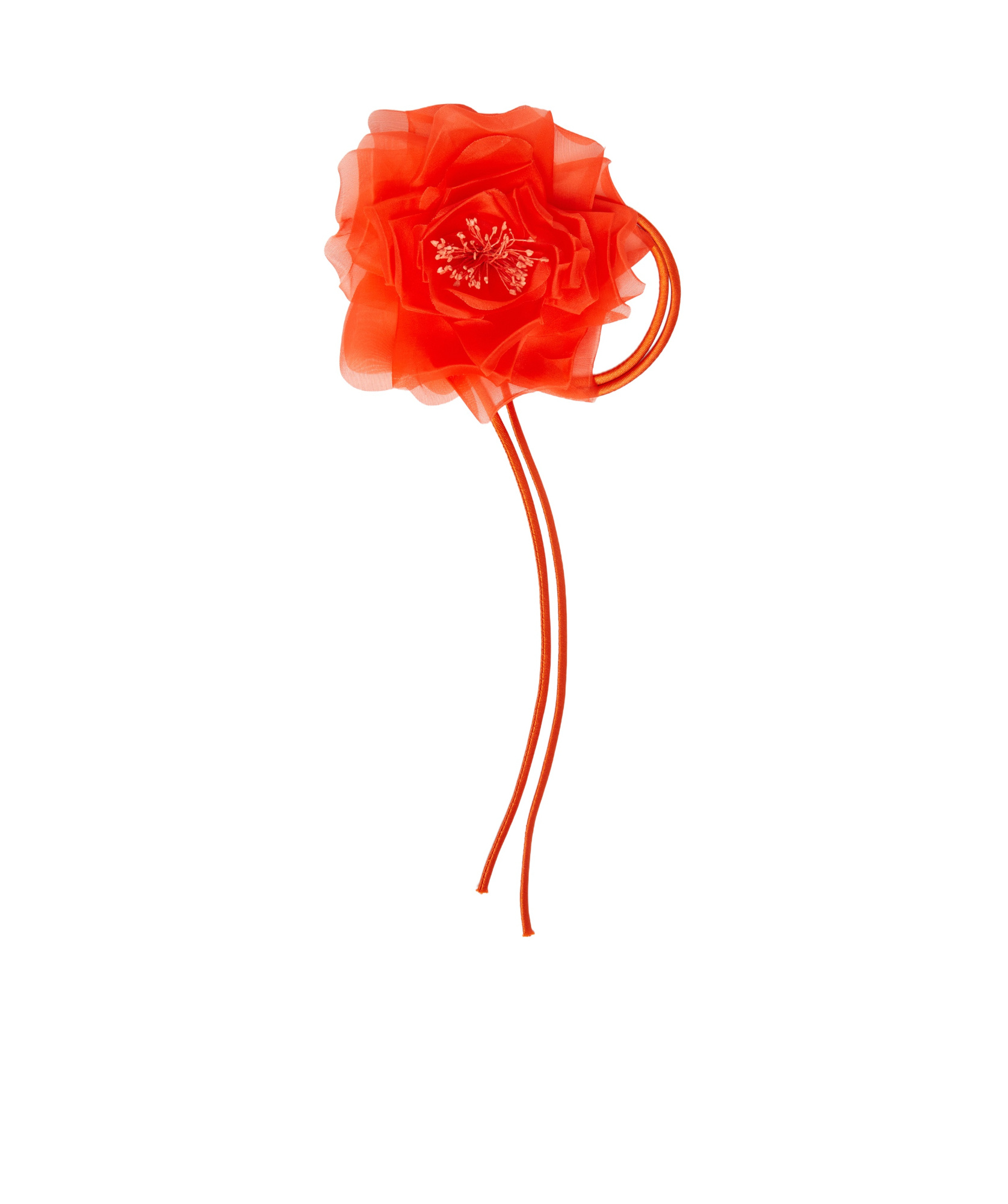 Max Mara Silk Flower Brooch In Red