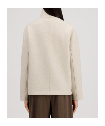 Harris Wharf London Cropped Funnel Jacket Pressed Wool In Multi
