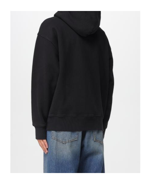 Msgm Logo Printed Drawstring Hoodie In Black