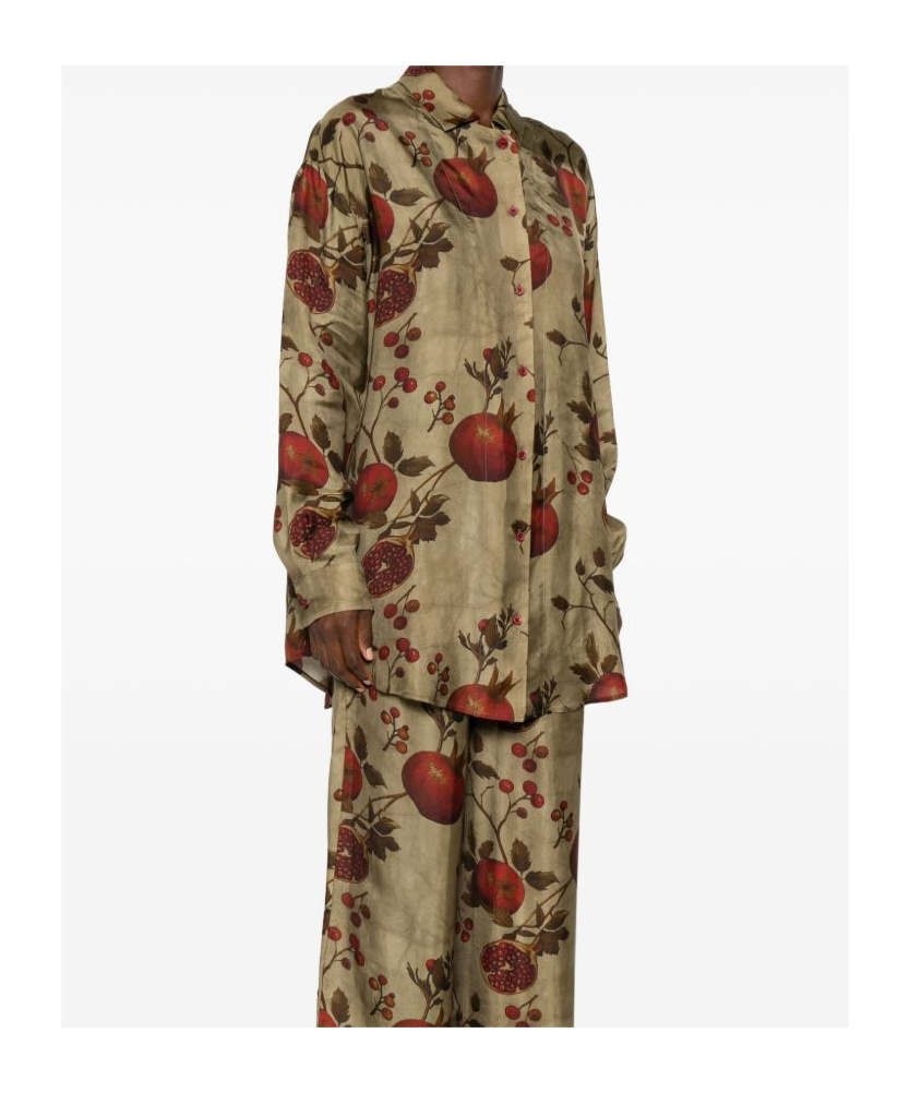Uma Wang Pomegranate-print Shirt In Brown