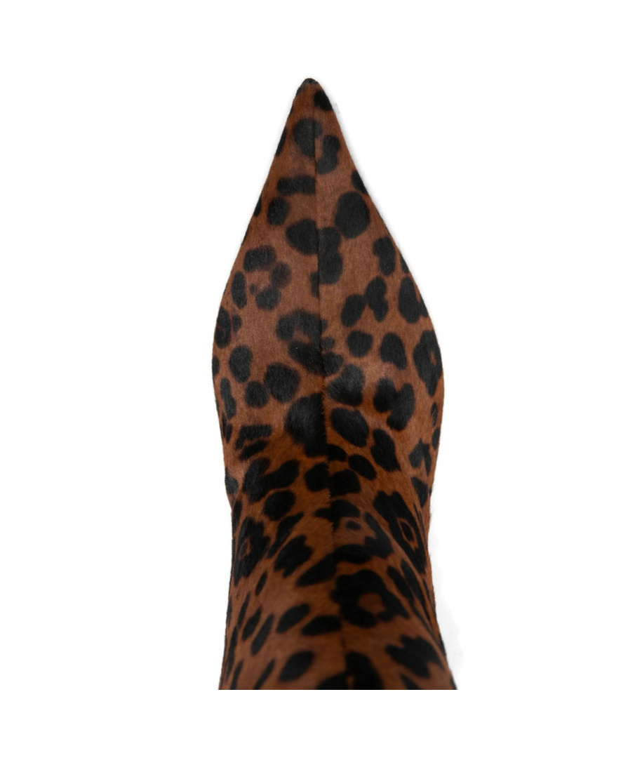 Amina Muaddi Pointed-toe Ankle Boots In Brown