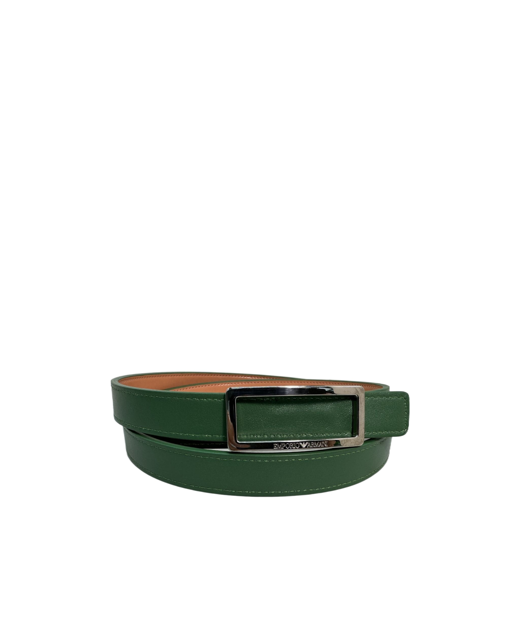 Emporio Armani Eagle Label Double-sided Belt In Brown