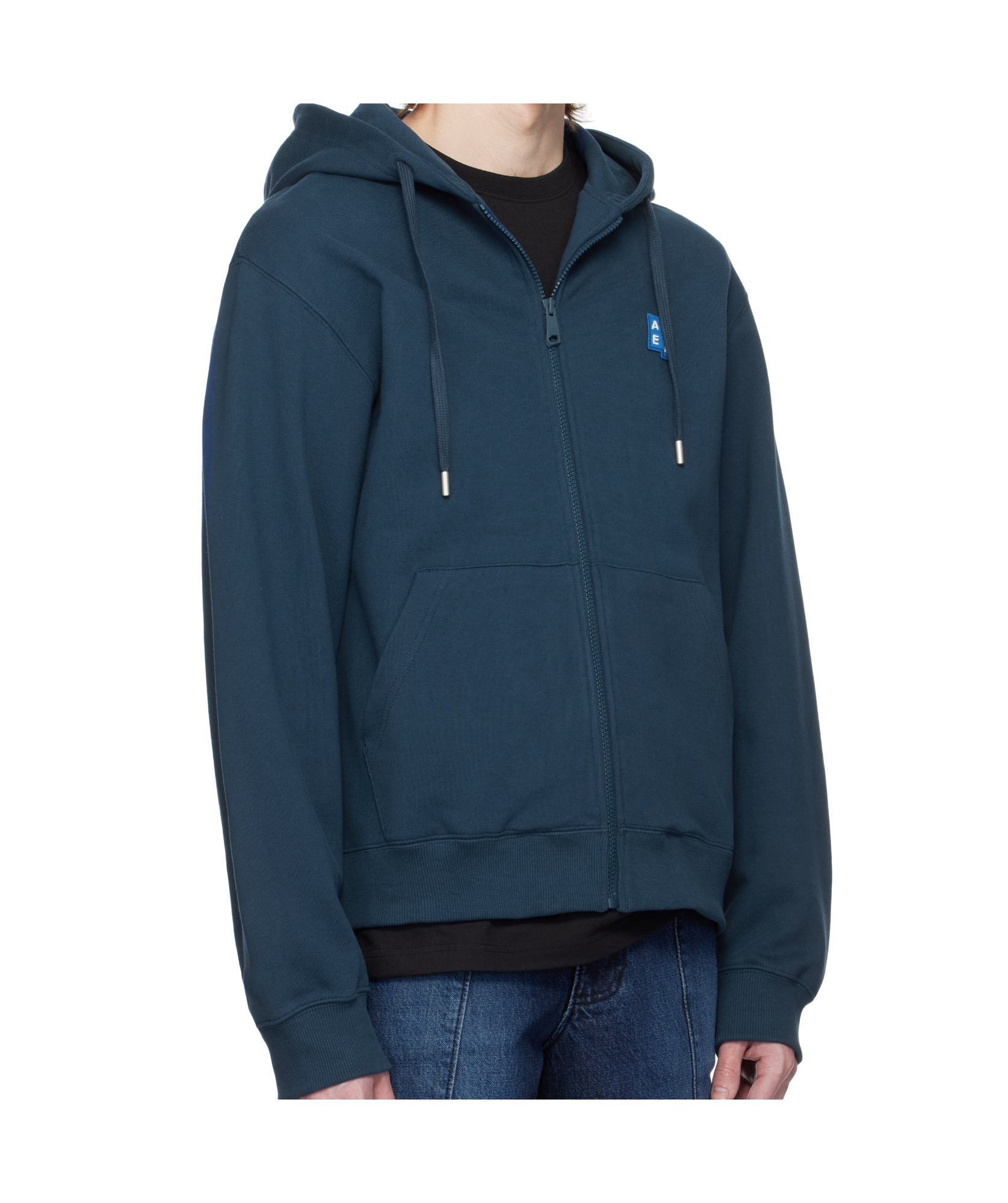 Ader Error Long Sleeve Hoodie In Navy Blue