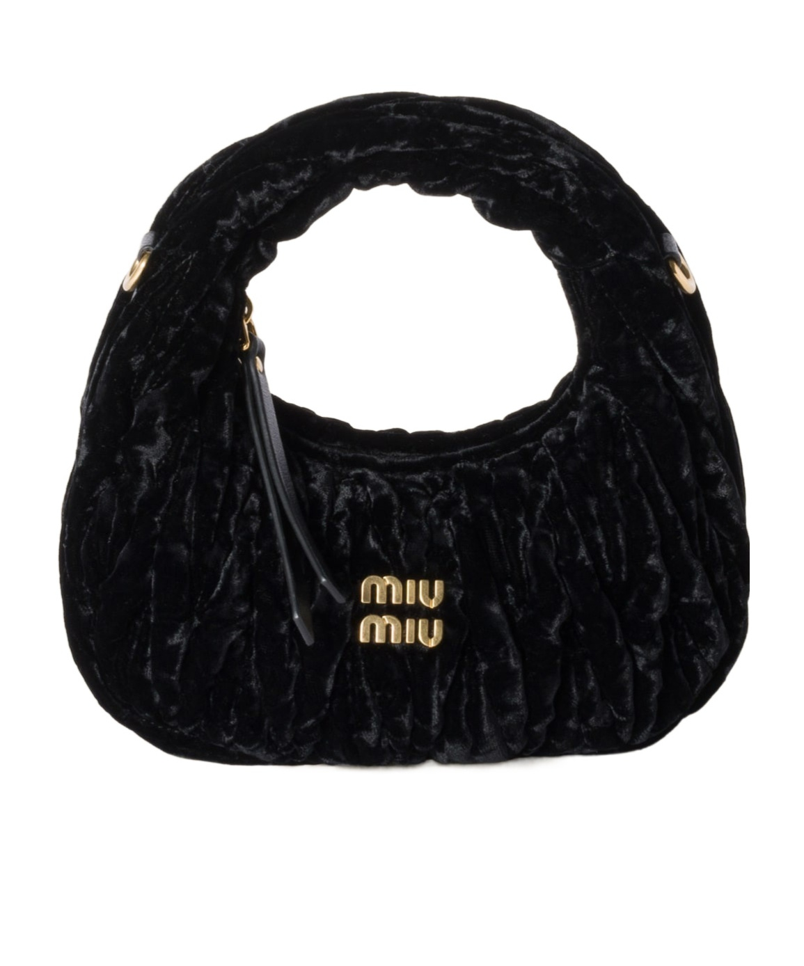 Miu Miu Women Black Velvet Mini Wander Handbag In Black