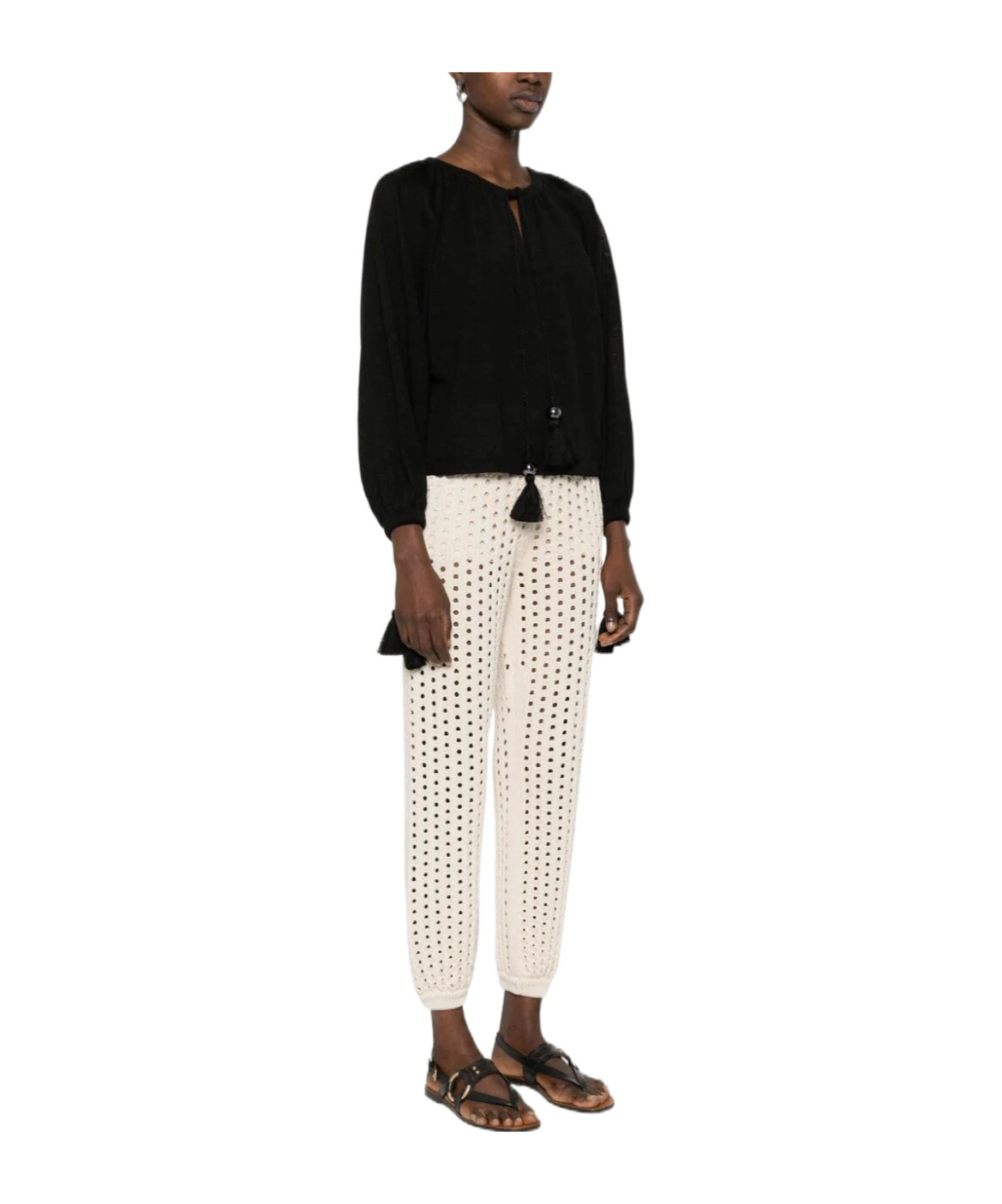 Max Mara Long-sleeved Sweater In Black