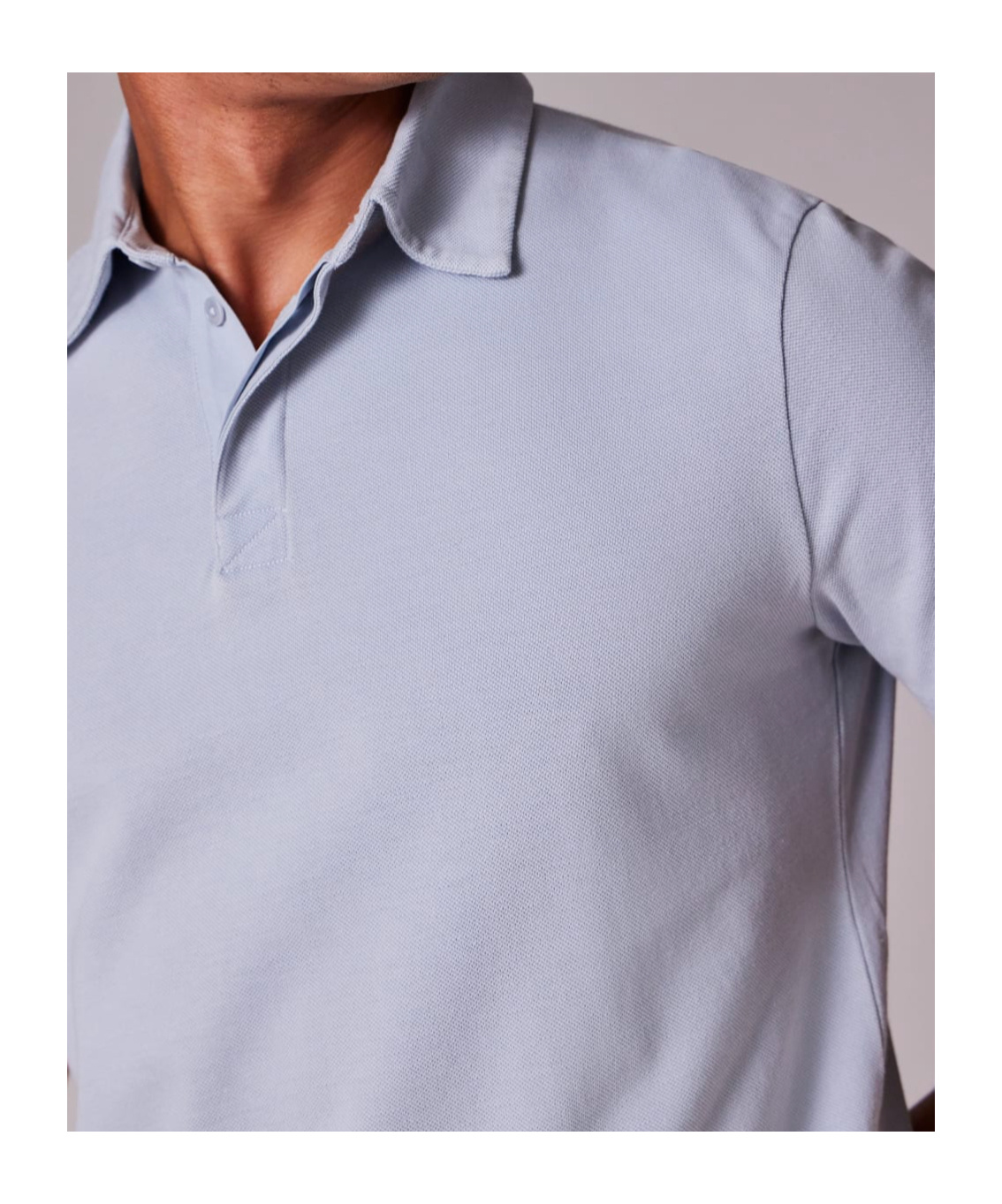 Ps By Paul Smith Pale Blue Concealed-placket Polo Shirt In Blue