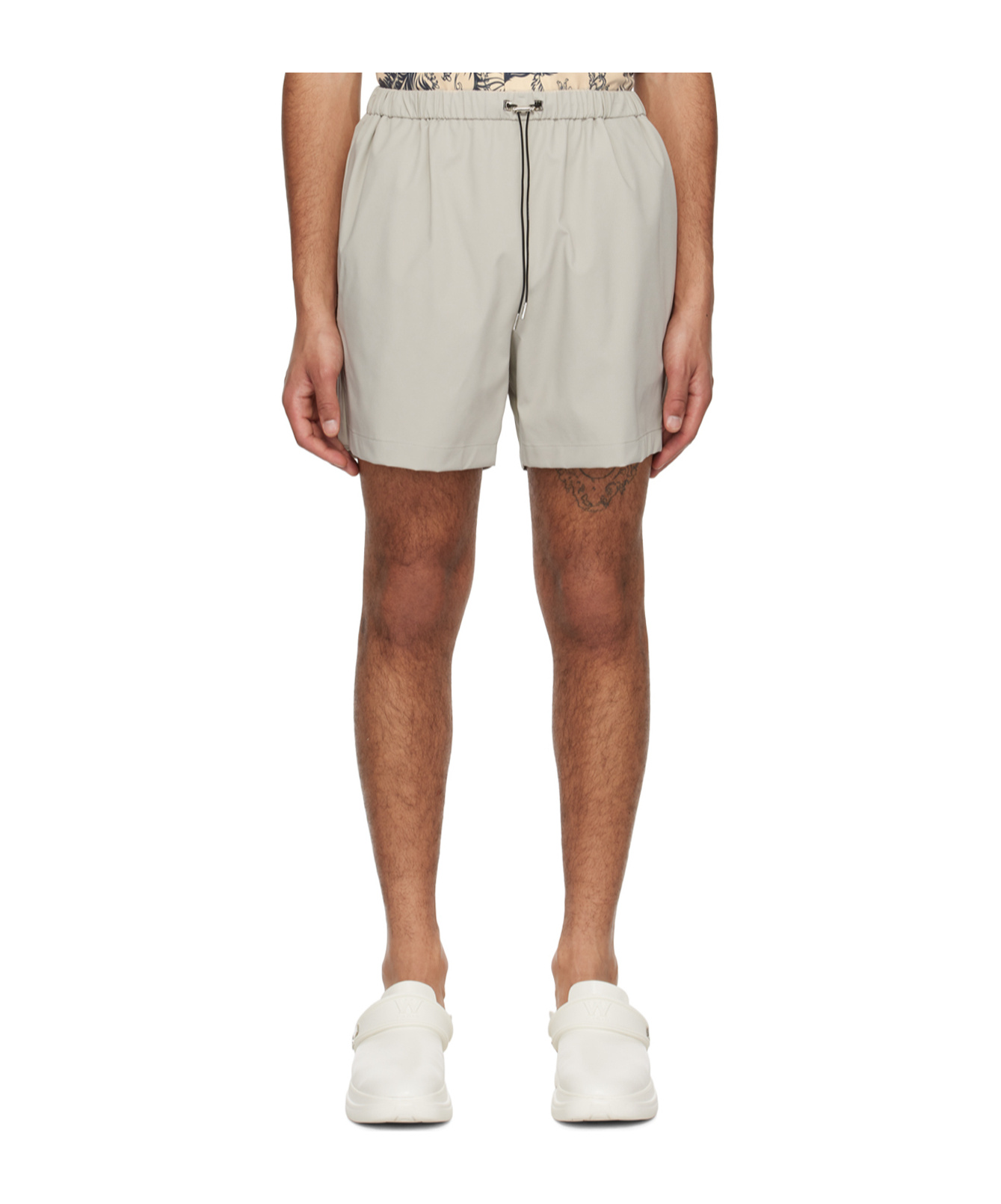 Wooyoungmi Gray Drawstring Shorts In Neutral