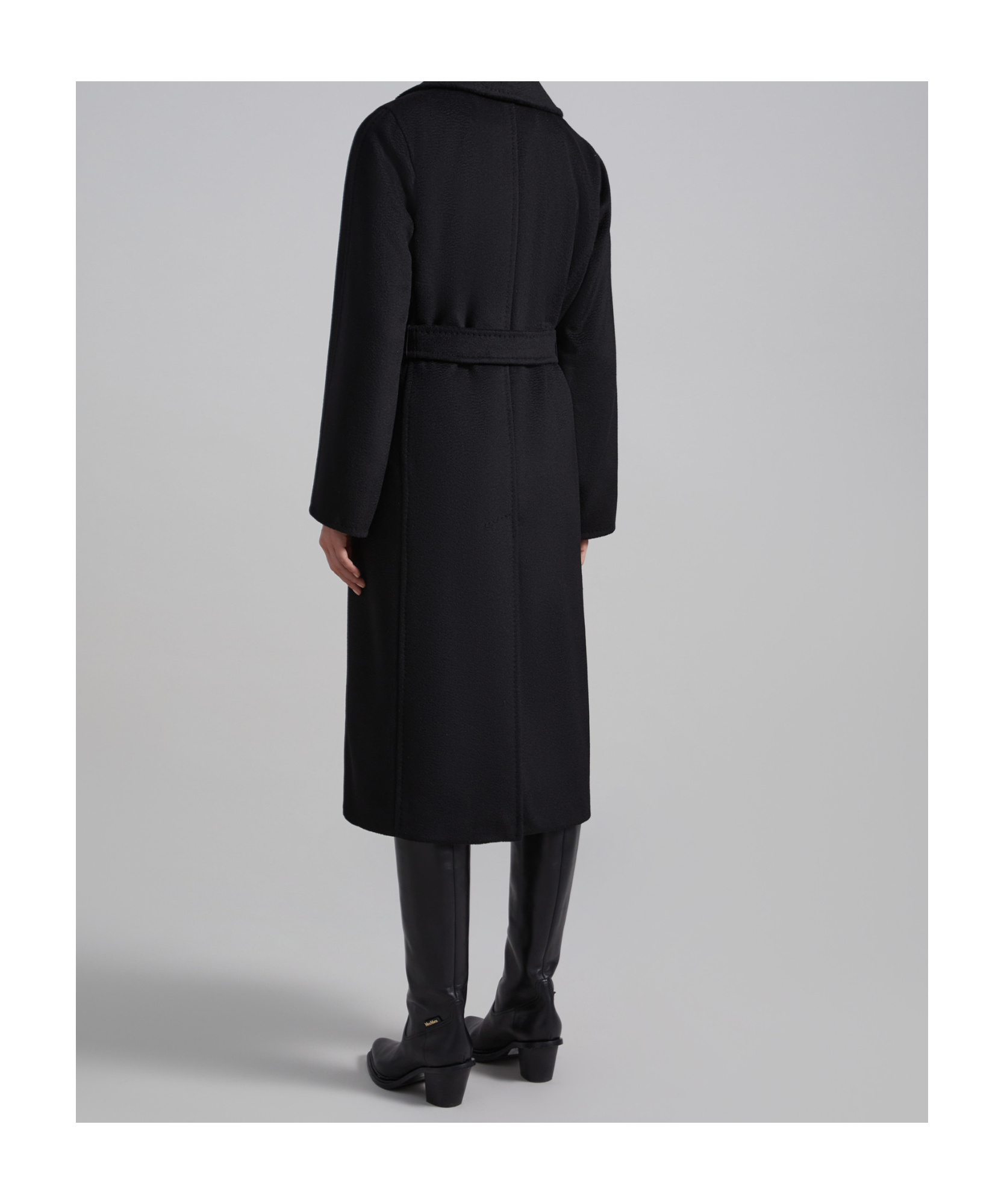 Max Mara Manuela Icon Belted Wool Coat In Black