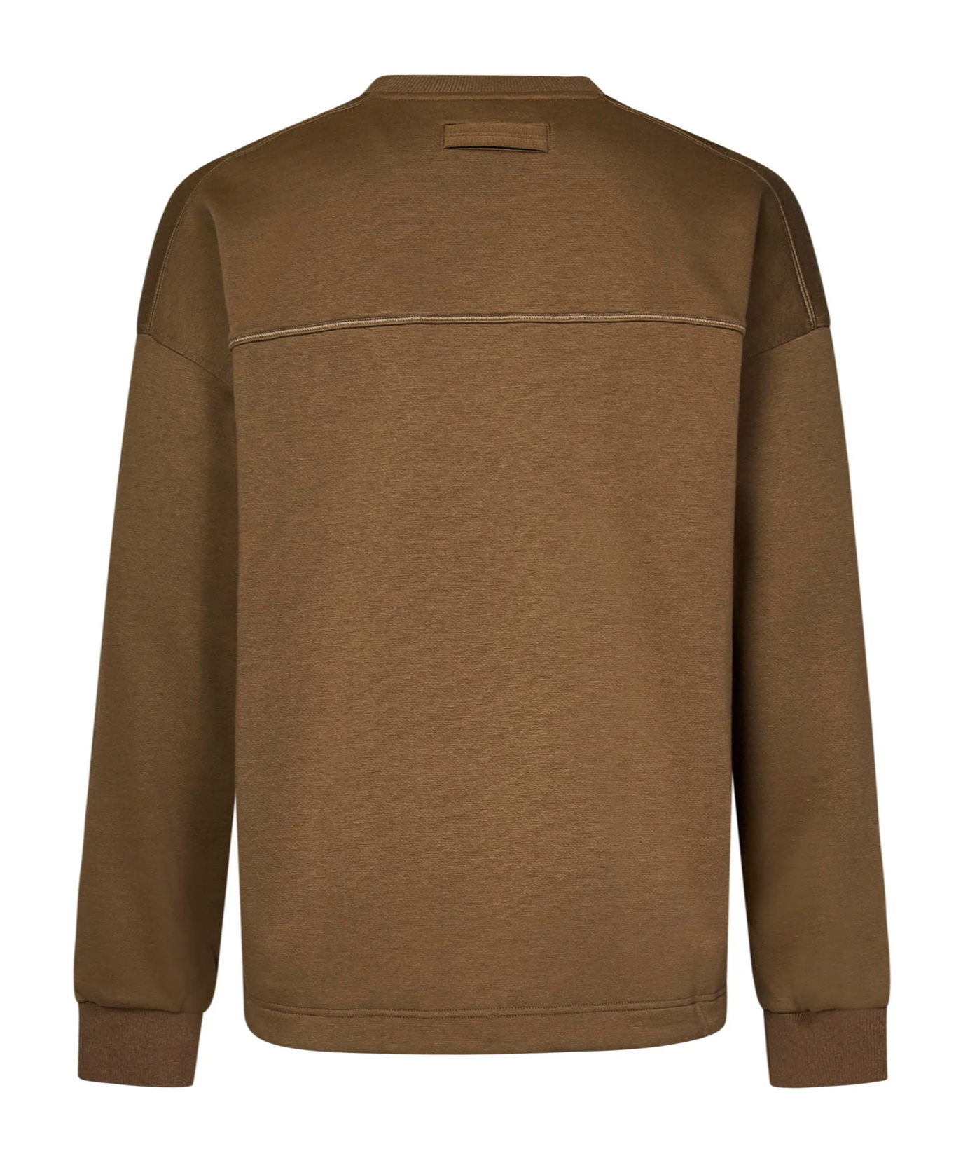 ZEGNA Z ZEGNA LOGO EMBROIDERED DRAWSTRING HEM CREWNECK SWEATSHIRT