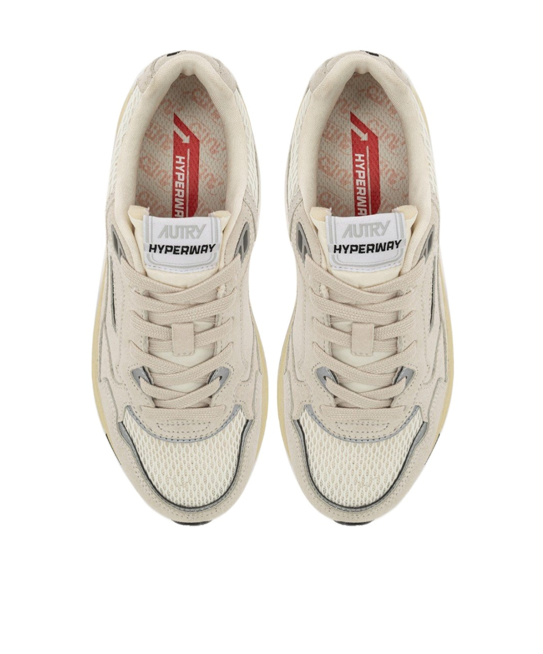 Autry 'hyperway' White Low Top Sneakers With Logo Patch On Side And Tongue