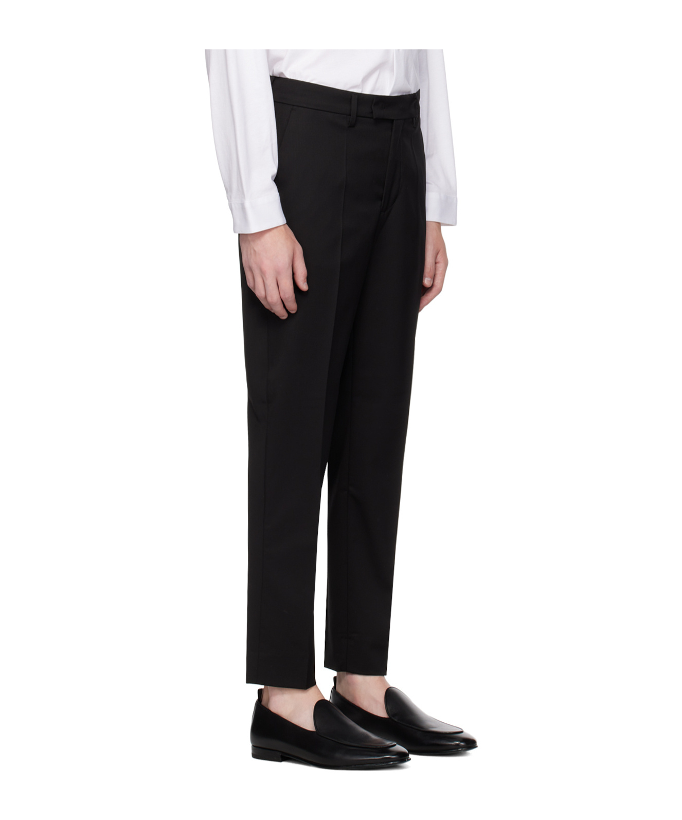 Shop Barena Venezia Capovae Novento Belt Ring Casual Pants In Black