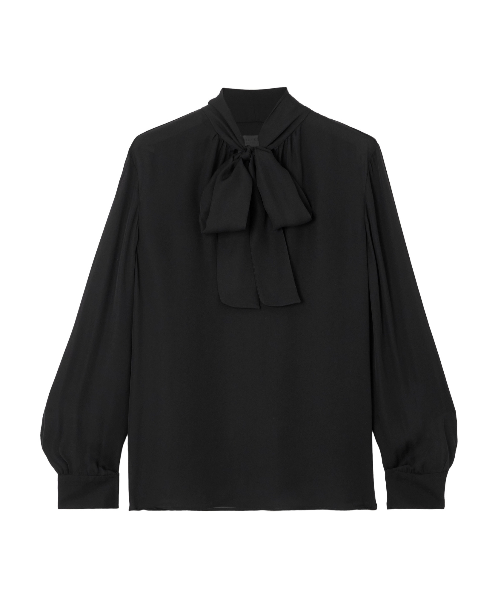 Nili Lotan Janese Scarf-detailed Silk-chiffon Blouse In Black