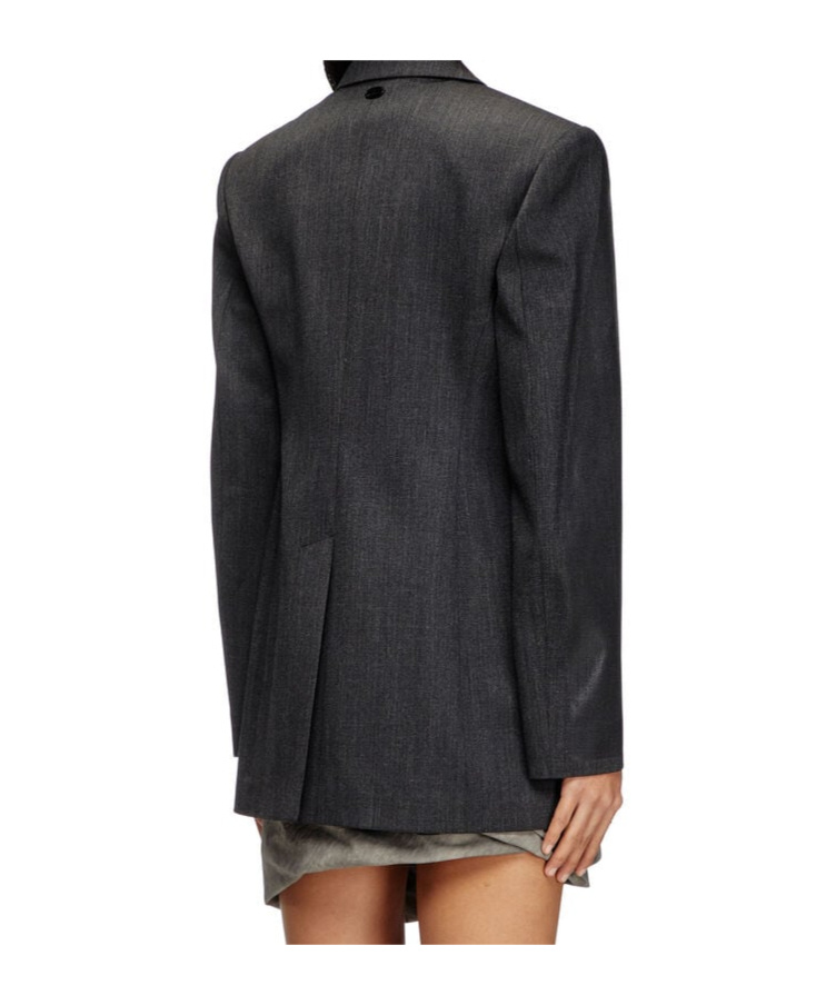 Diesel Double-breasted Blazer In Black