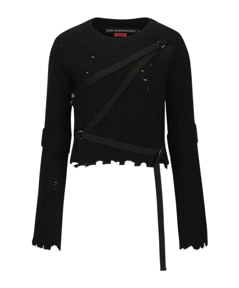 Andersson Bell Nora Strap Sweater In Black
