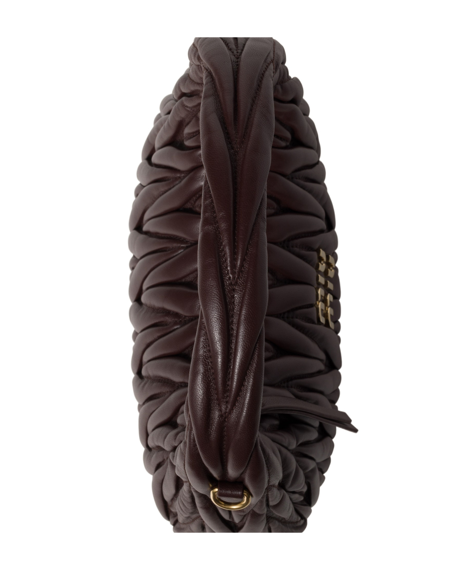 Miu Miu Wander Matelassé Nappa Leather Hobo Bag In Black