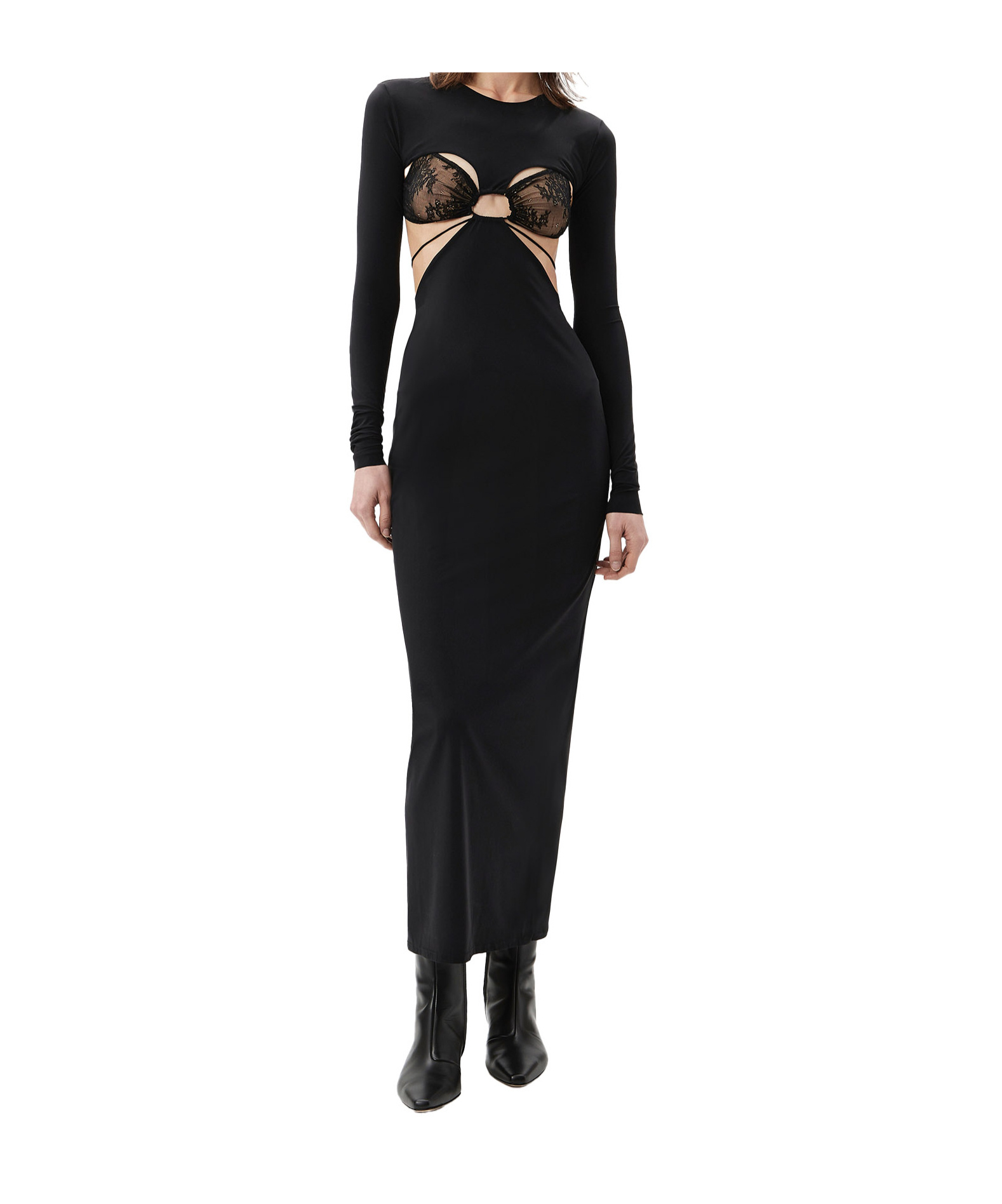 Amazuìn Dhemi Lace Cutout Dress In Black